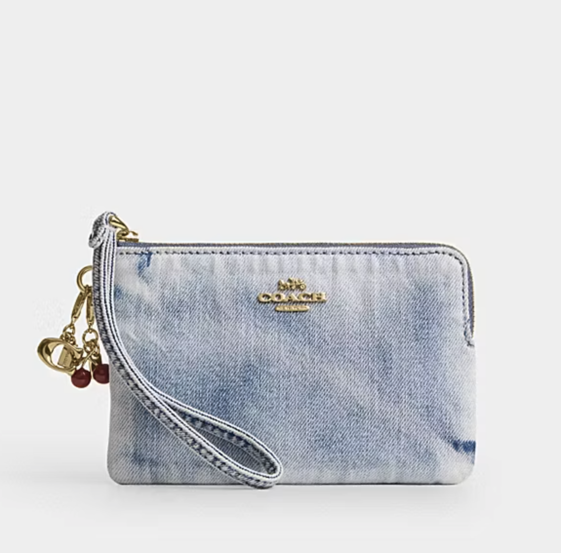 COACH Corner zip wristlet with quilting