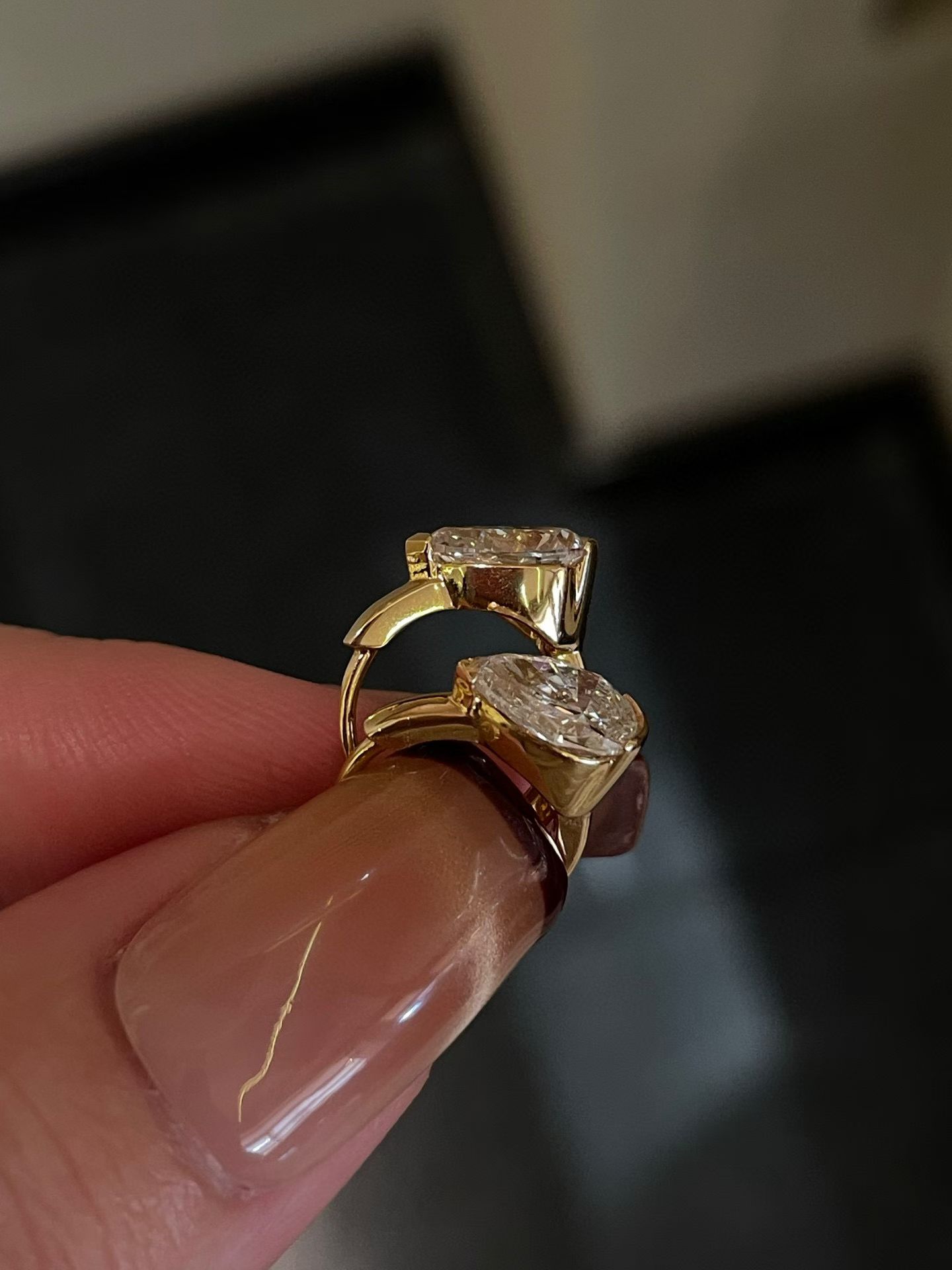 18K培育鑽石耳圈