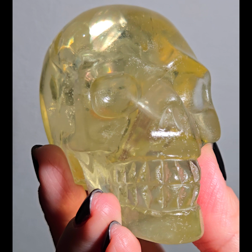 High-grade citrine skull with rainbows and saturation - C58
