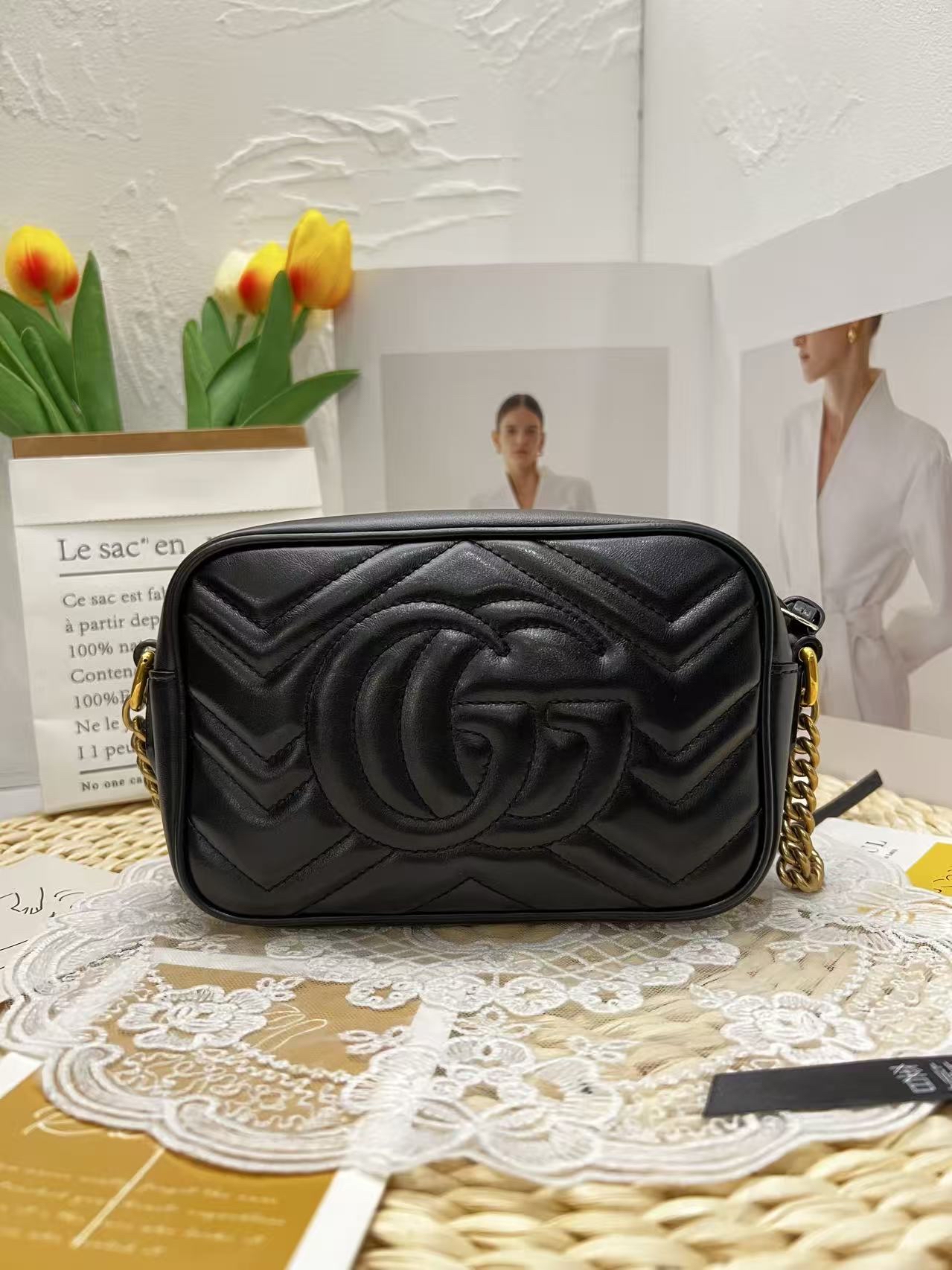  GUCCI Marmont Matelassé Leather Camera Bag
