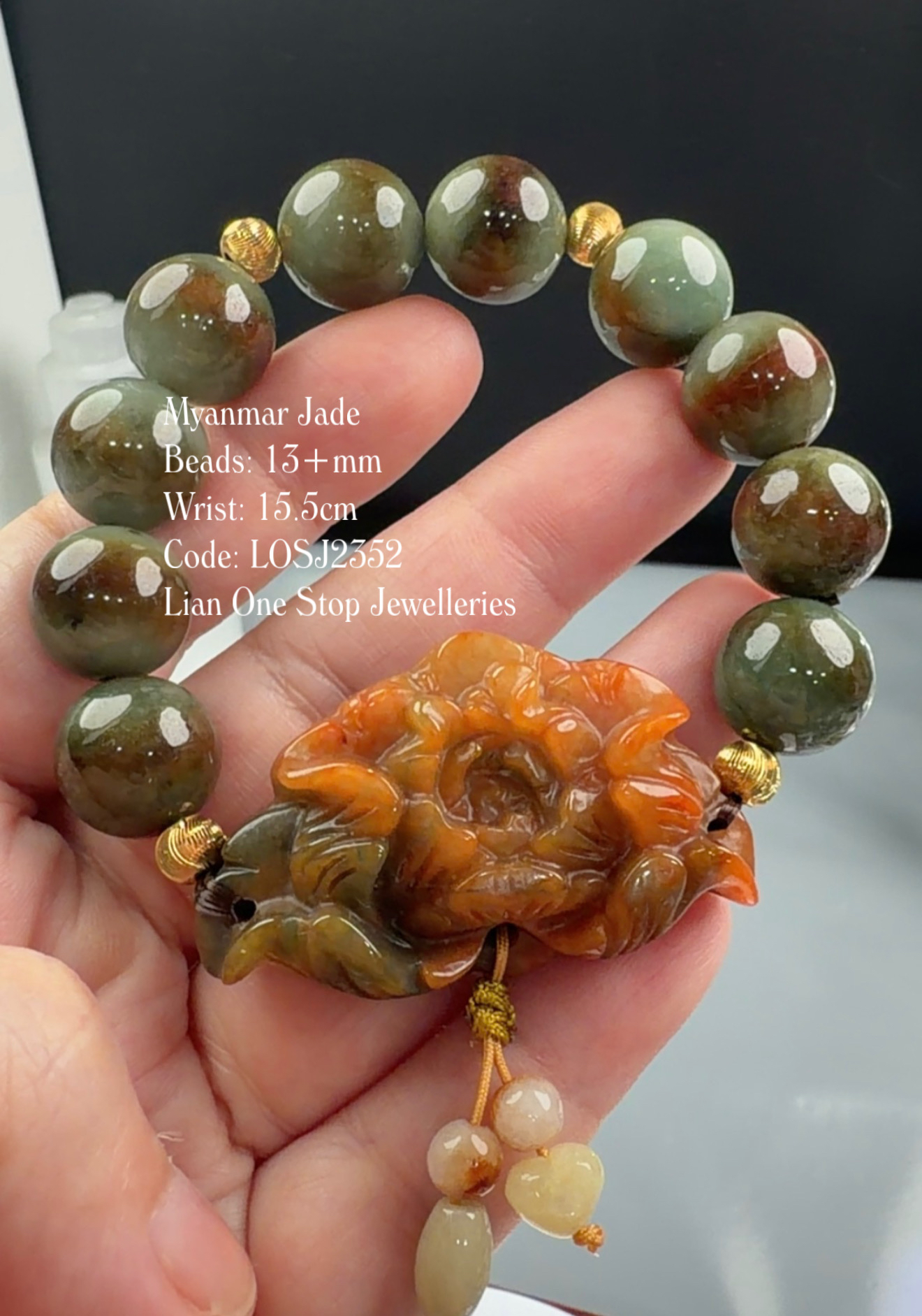 Code: LOSJ2352 Myanmar Jade 13+mm