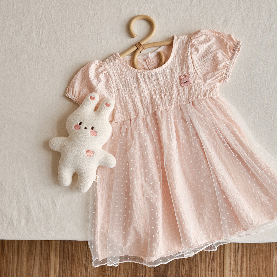 26S/S🌸DTD Lovely果凍人物波點蕾絲連身裙