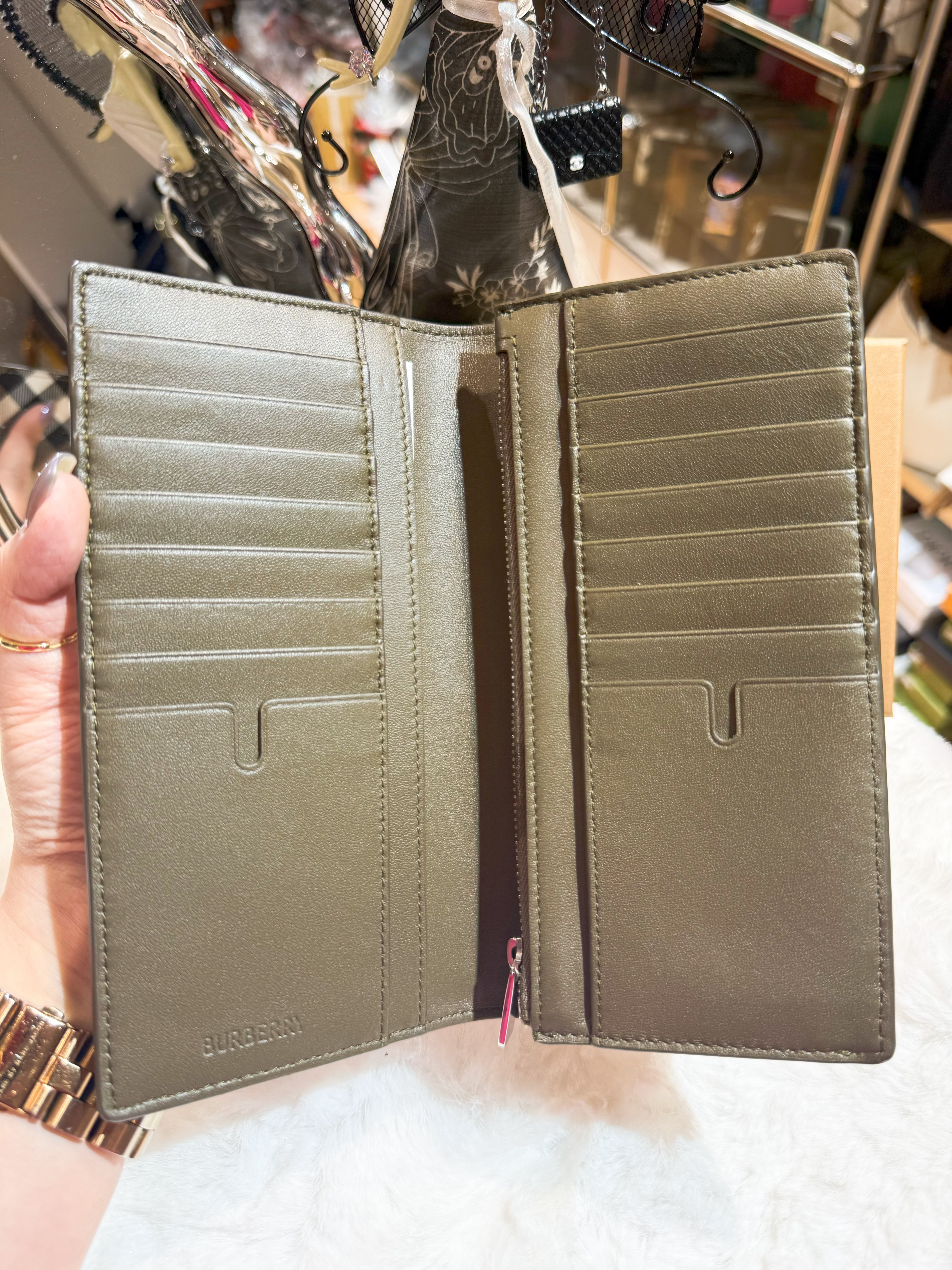 Burberry slim long wallet check
