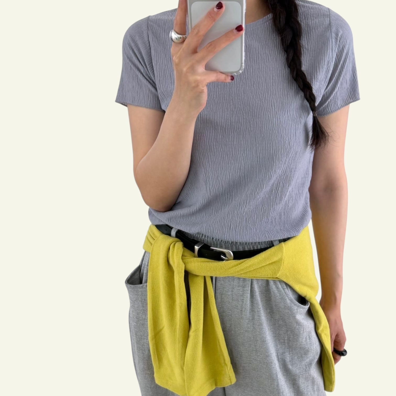 221405 皺布短Tee
