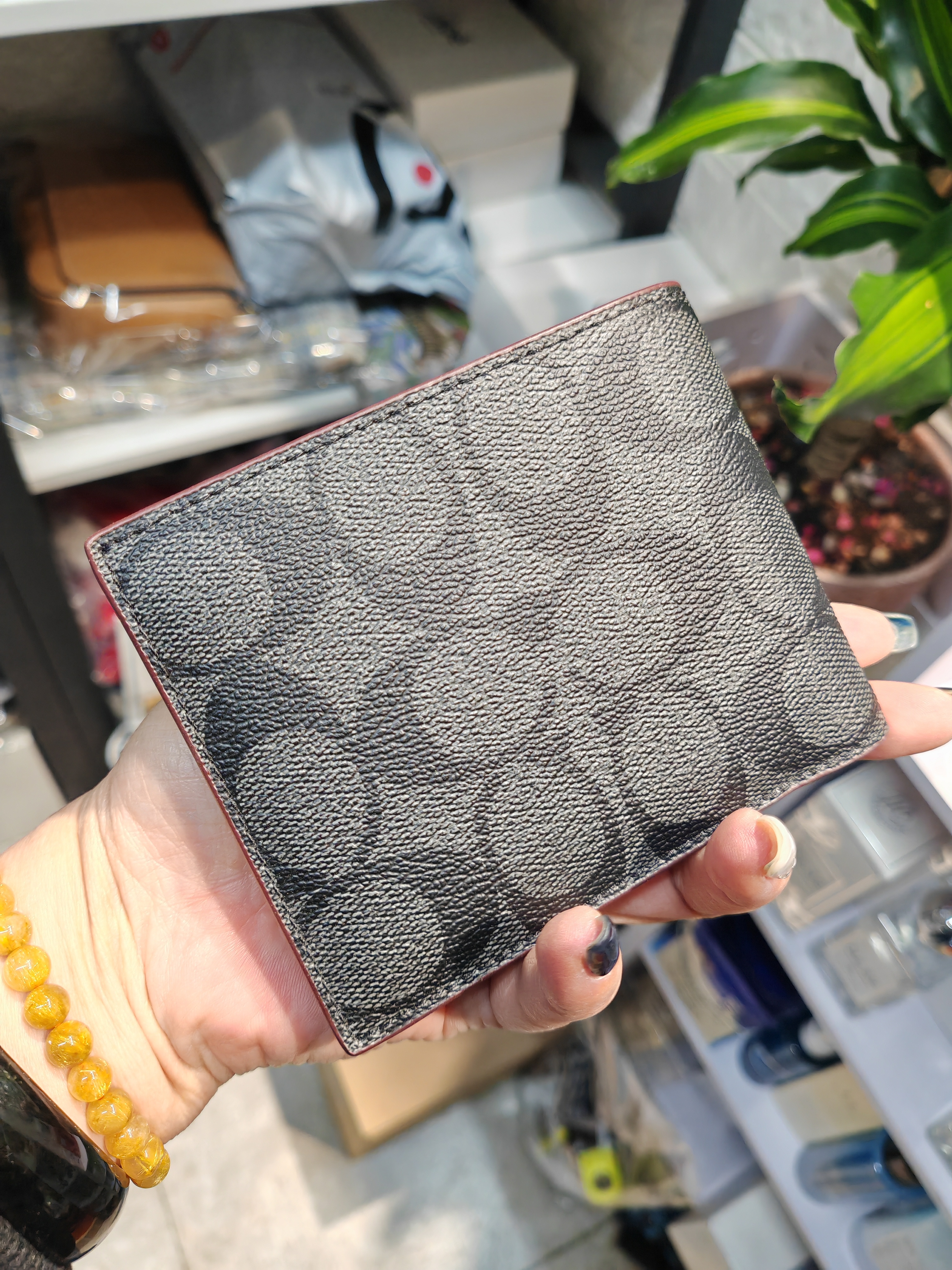 香港現貨-Coach men's wallet 啡邊logo
