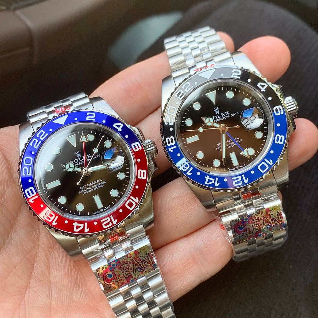 蓝黑圈（国米圈）🔵 劳力士格林尼治型ll系列m126710blnr-0002（蓝黑圈）2836机芯，尺寸40mm 这款劳力士格林尼治配备黑色表盘和蓝黑双色陶瓷圈。特大指针与简洁的三角形、圆形或长方形钟点标记涂上夜光物料，散发持久光芒。