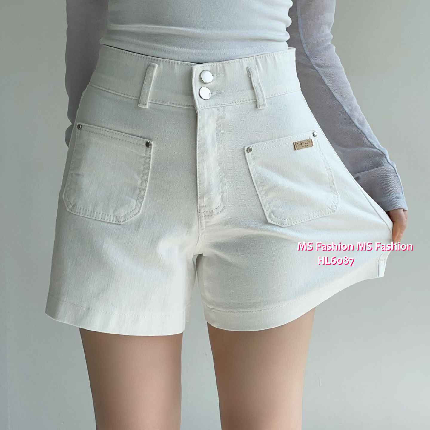 HL6087 韓國🌼Howluk高腰前兩袋短牛