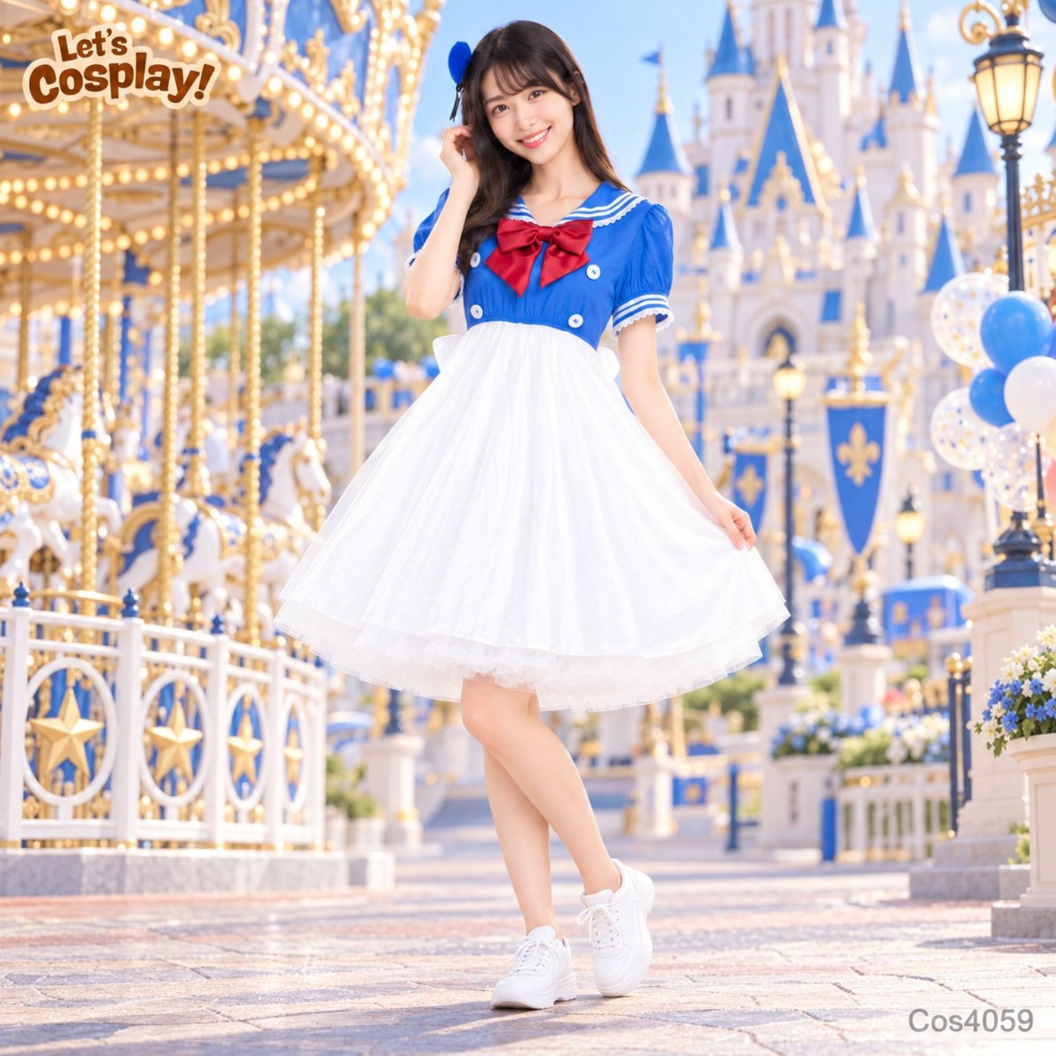 成人唐老鴨服裝童話主題服裝 Woman Donald Duck Costume 萬聖節角色扮演 Lets Cosplay COS4059