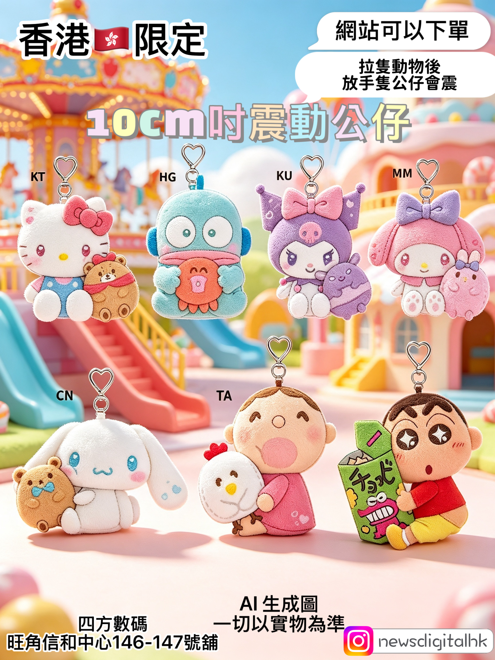 [12月尾到貨]香港限定震動公仔掛件