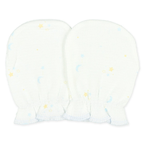 🇯🇵預訂 日本直送🇯🇵兩色日本製新生兒星月滿印純棉手套兩件套