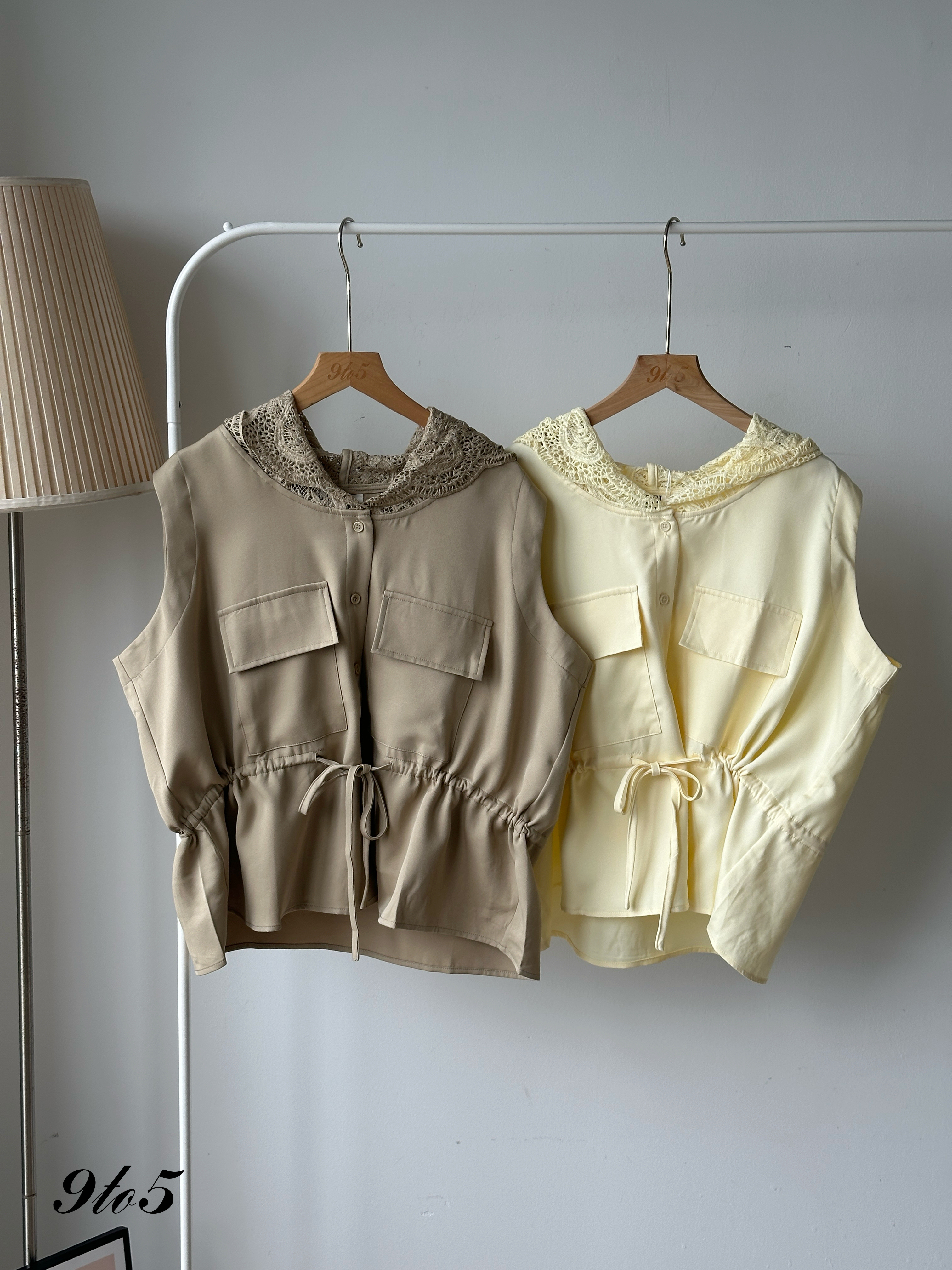 T4115 Lace Hood Oversize Top - 4 Colors 