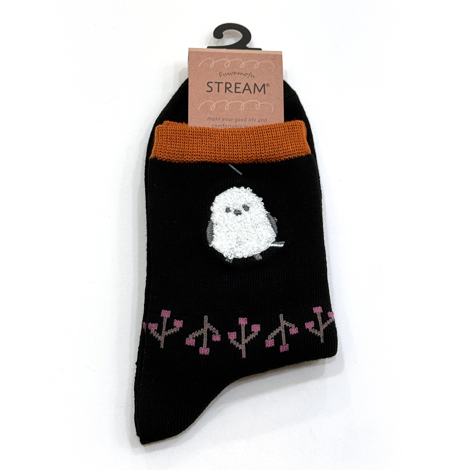 Stream - 襪子 (黑色長尾山雀雪尼爾刺繡款)