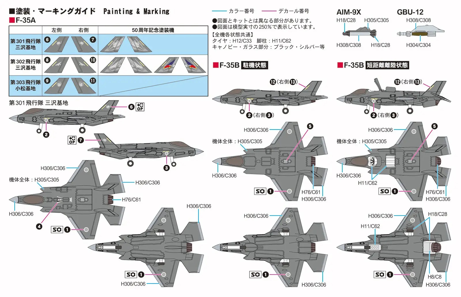 1/700 Japan Air Self-Defense Force Aircraft Set 5 (F-35A, F-35B)