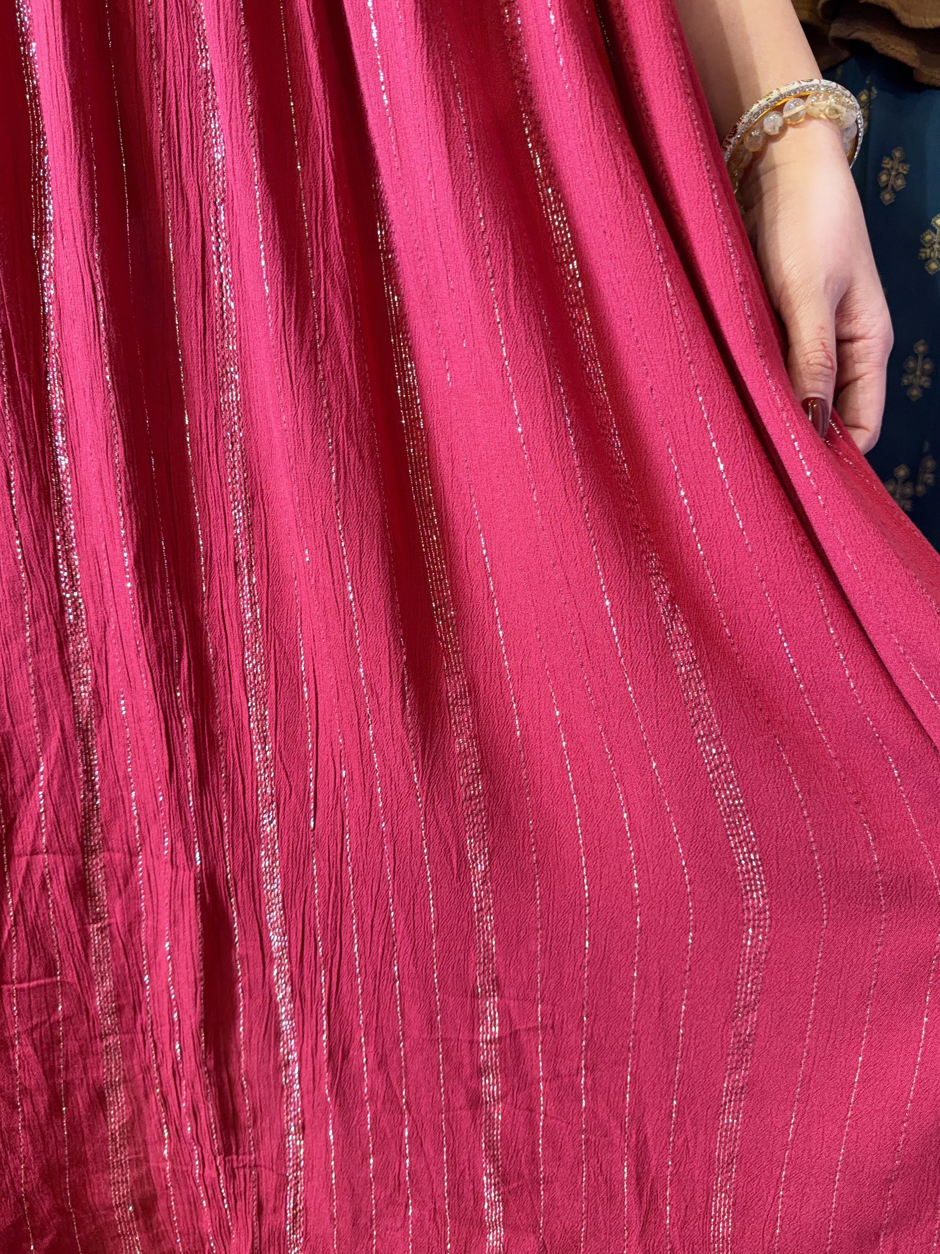 1667 Cherry Red with Silver Lining Sleeveless OP 46"