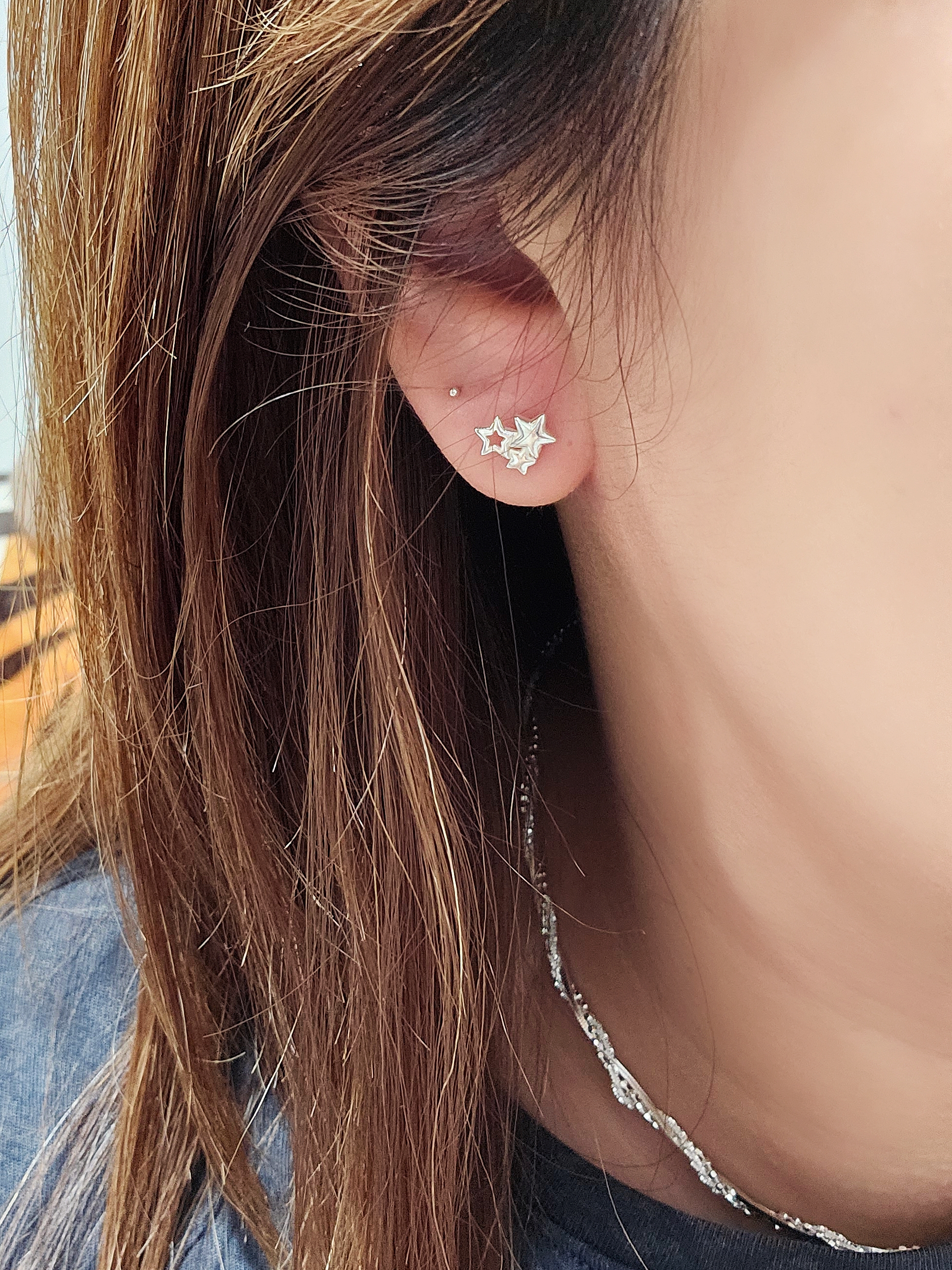 S925 - EE0340 Stars Earrings