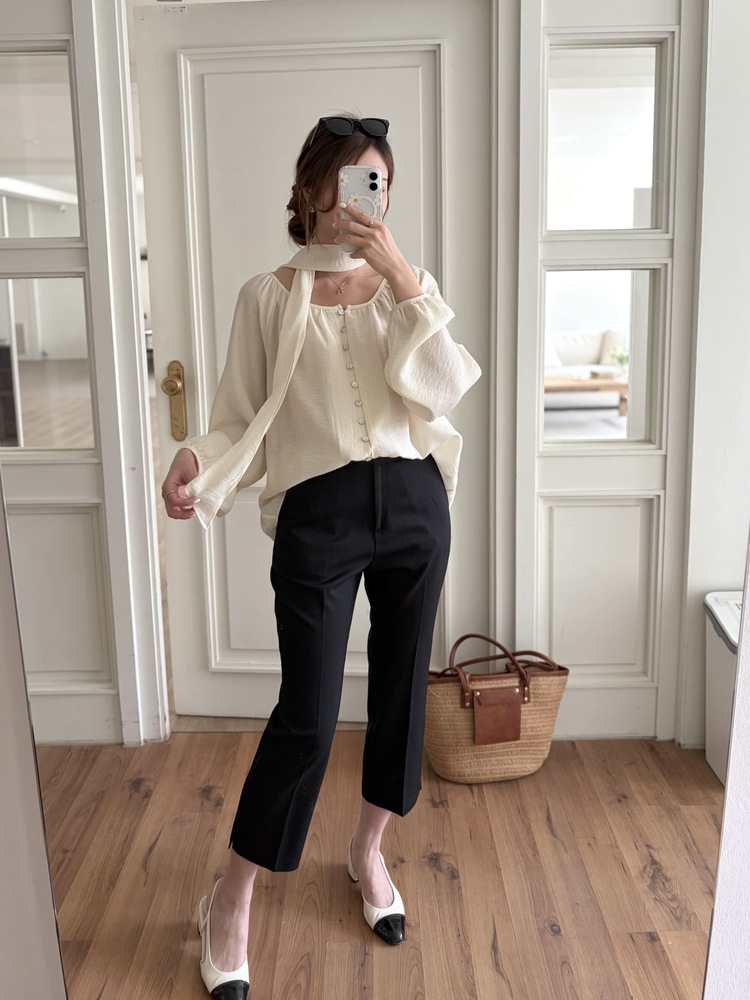 Minimal Tapered Ankle Pants (Black)