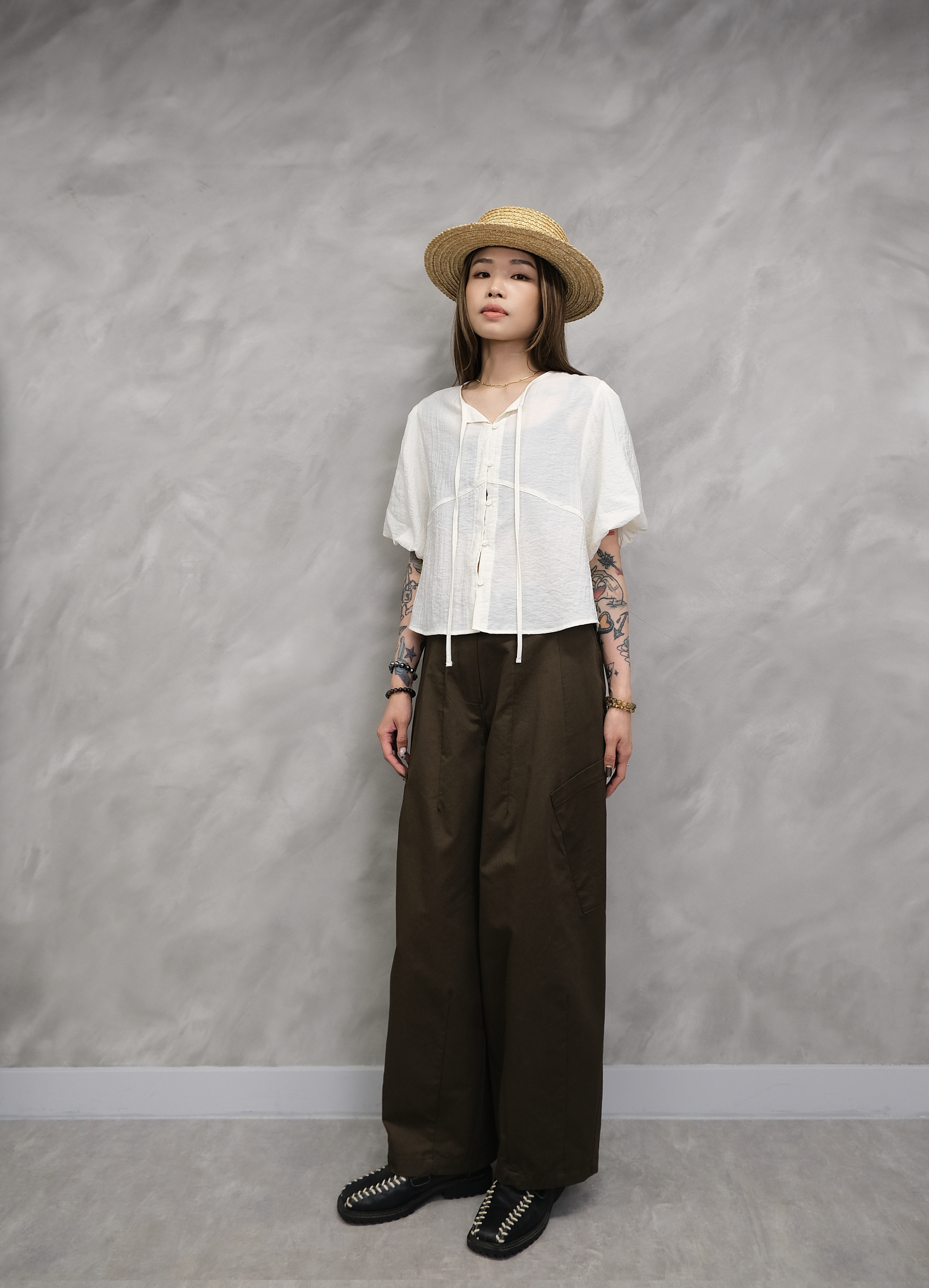 Puff sleeve design top #top132