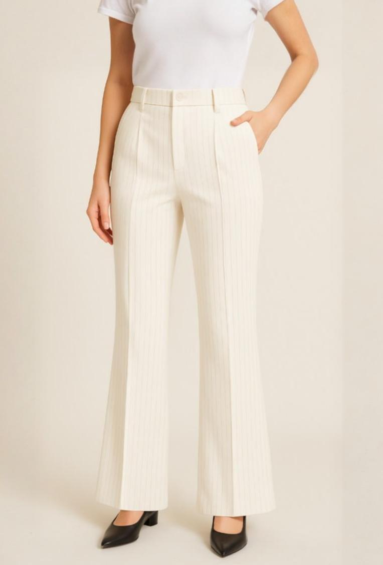 Pinstripe Boot Leg Pants