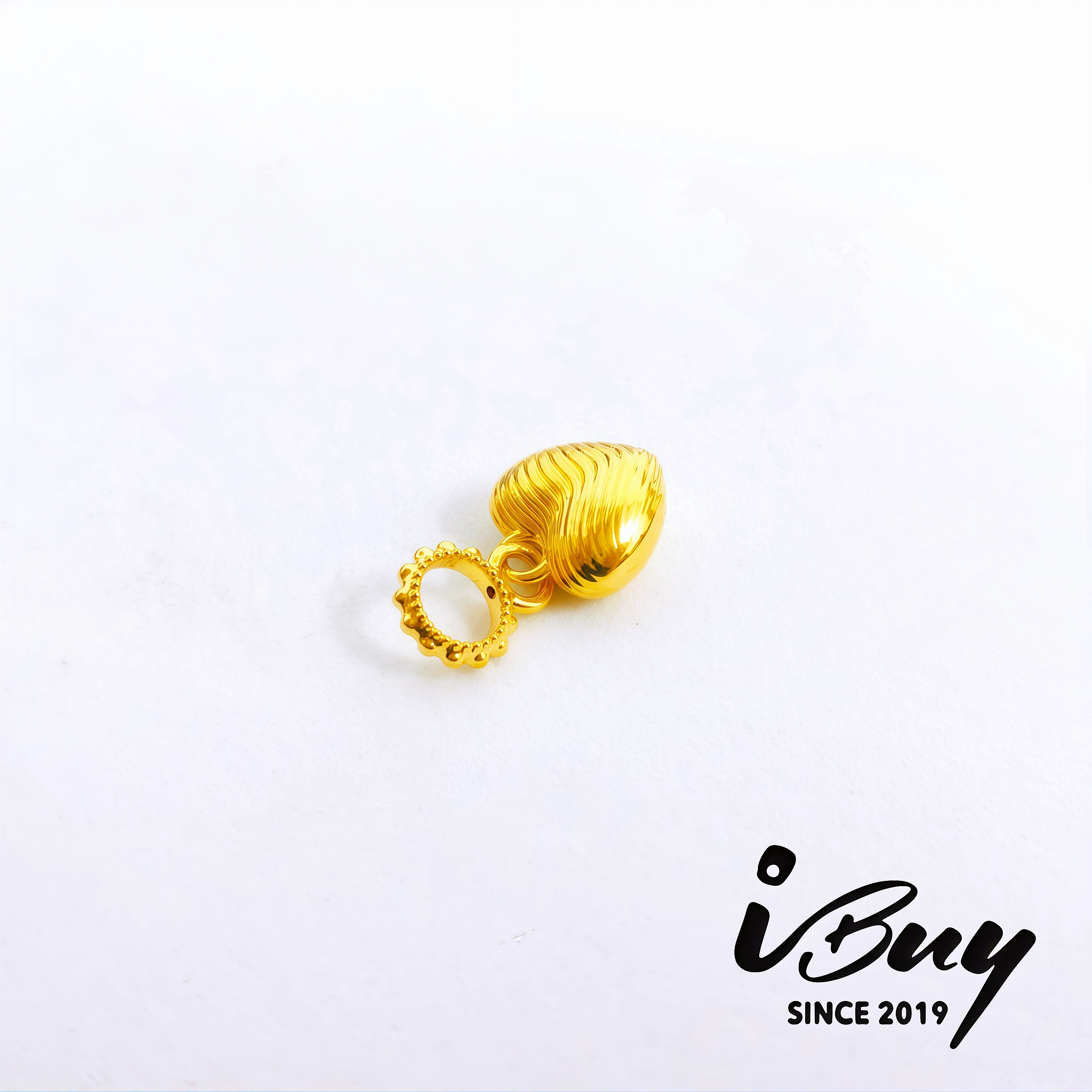 916 HARD GOLD WAVY PATTERN HEARD BEAD 916 硬金 波浪纹爱心串咀