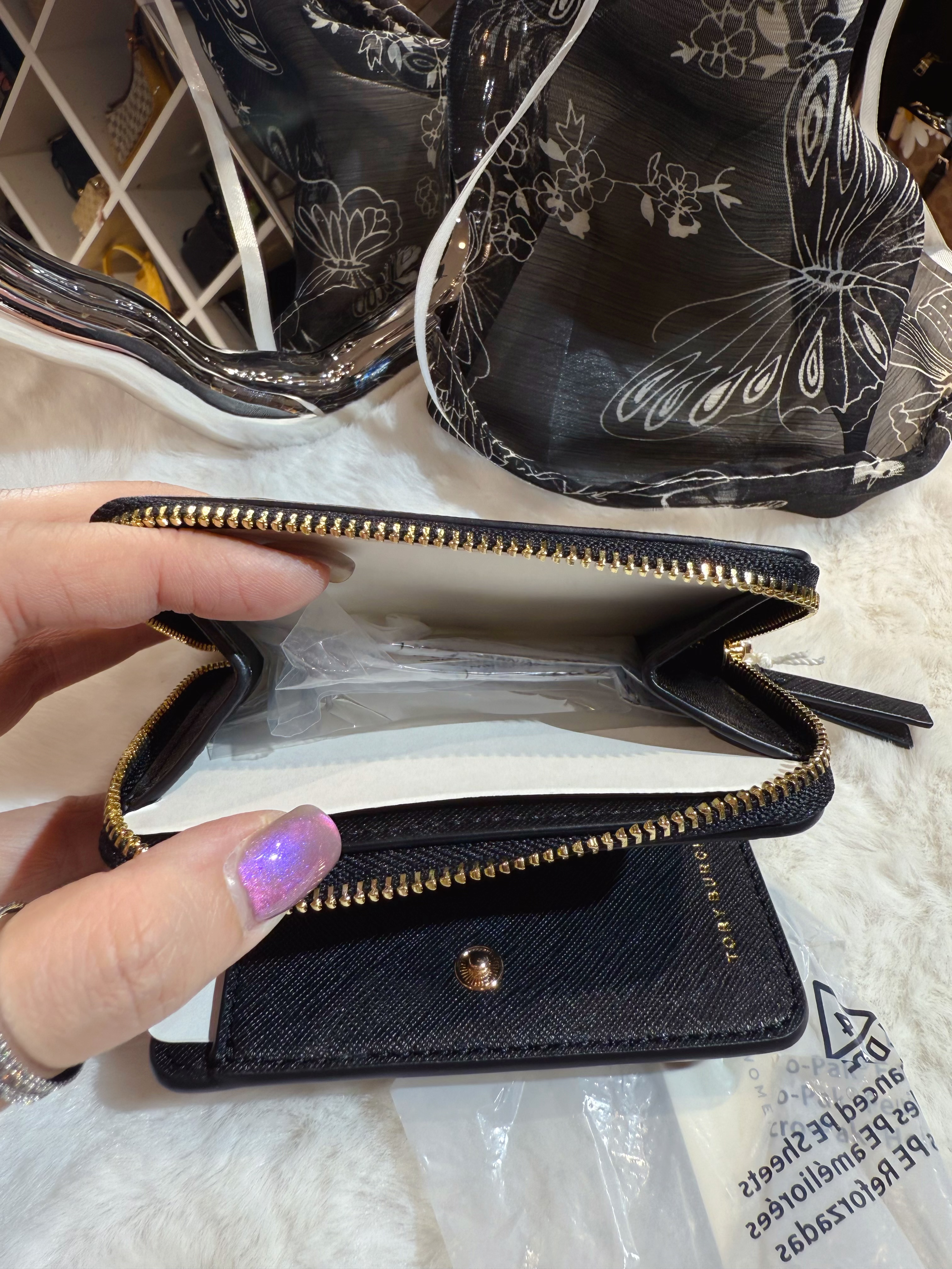 Tory burch Emerson zip wallet sf/blk