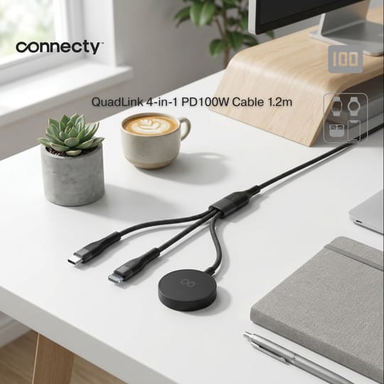 Connecty QuadLink 4-in-1 Charging Cable CC141D [預計8月中出貨]