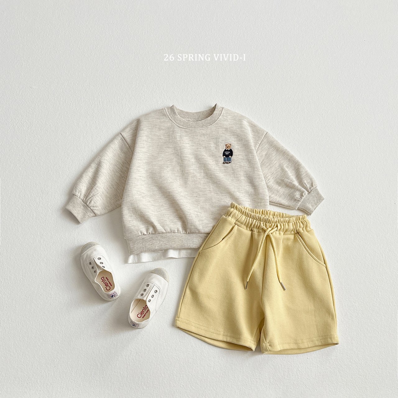 🌸預訂 韓國直送🌸🇰🇷VIVIDI四色標誌性小熊刺繡長袖上下套裝