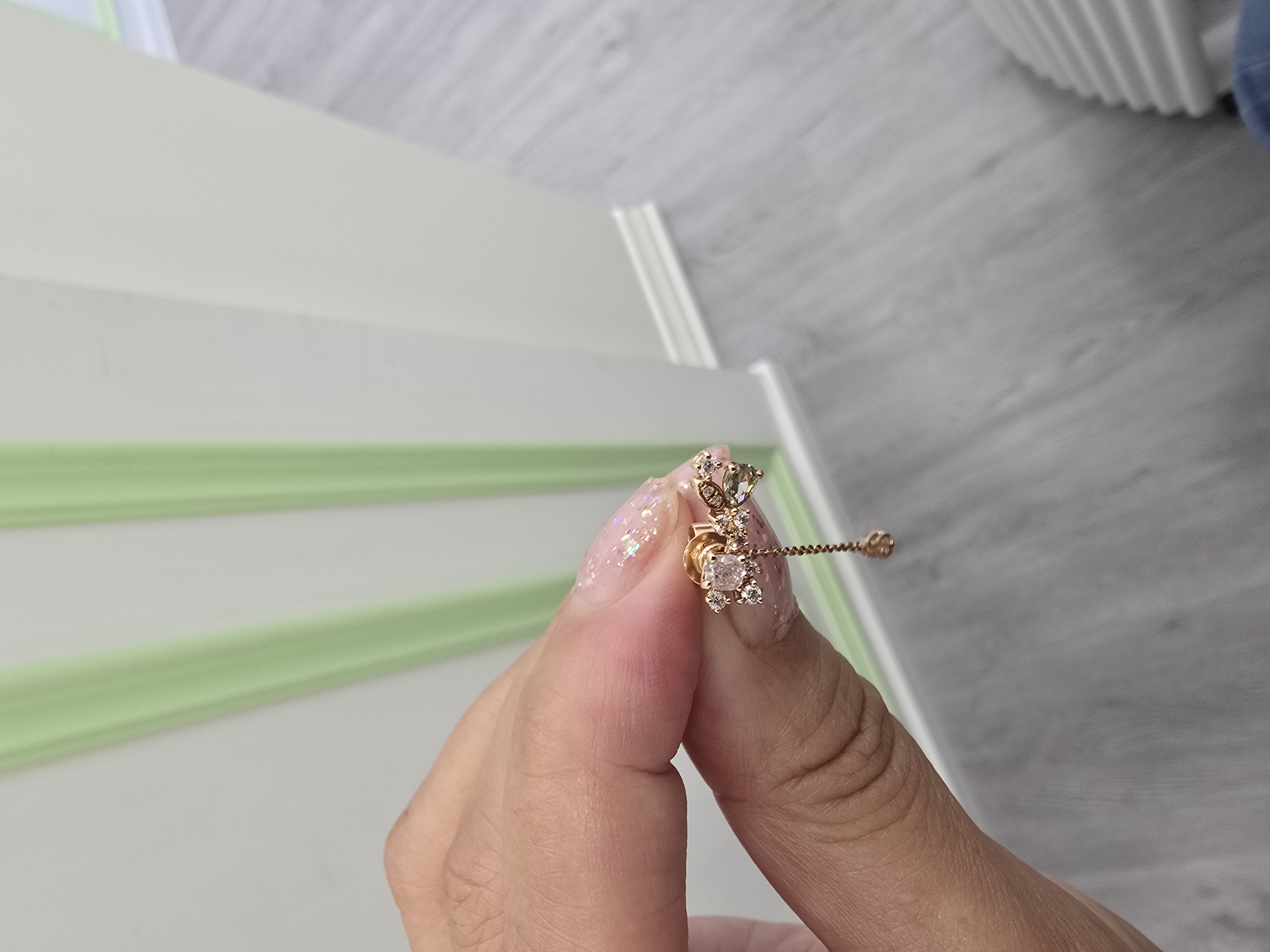 18K彩鑽耳環