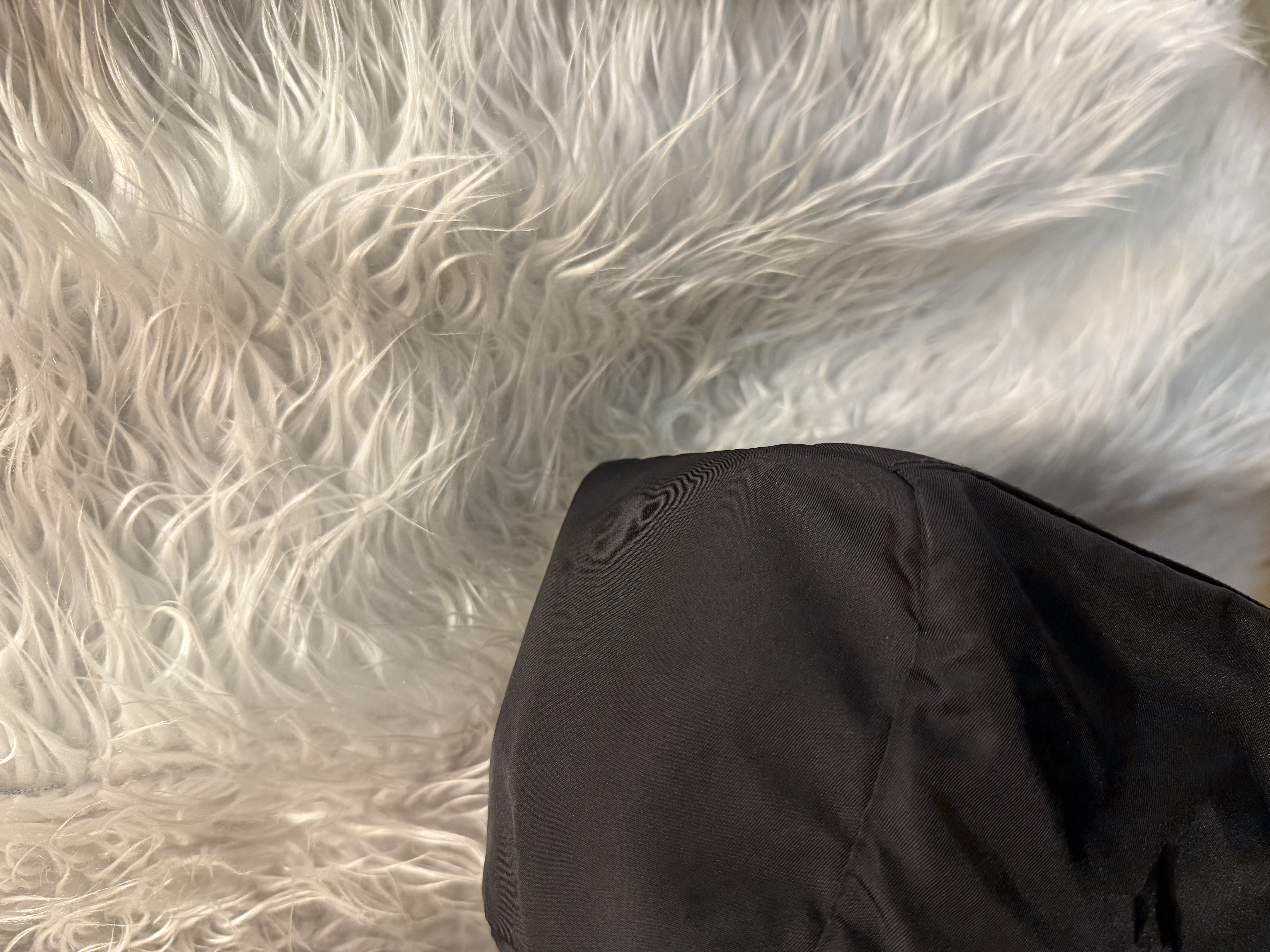 Prada black nylon / leather shoulder tote bag