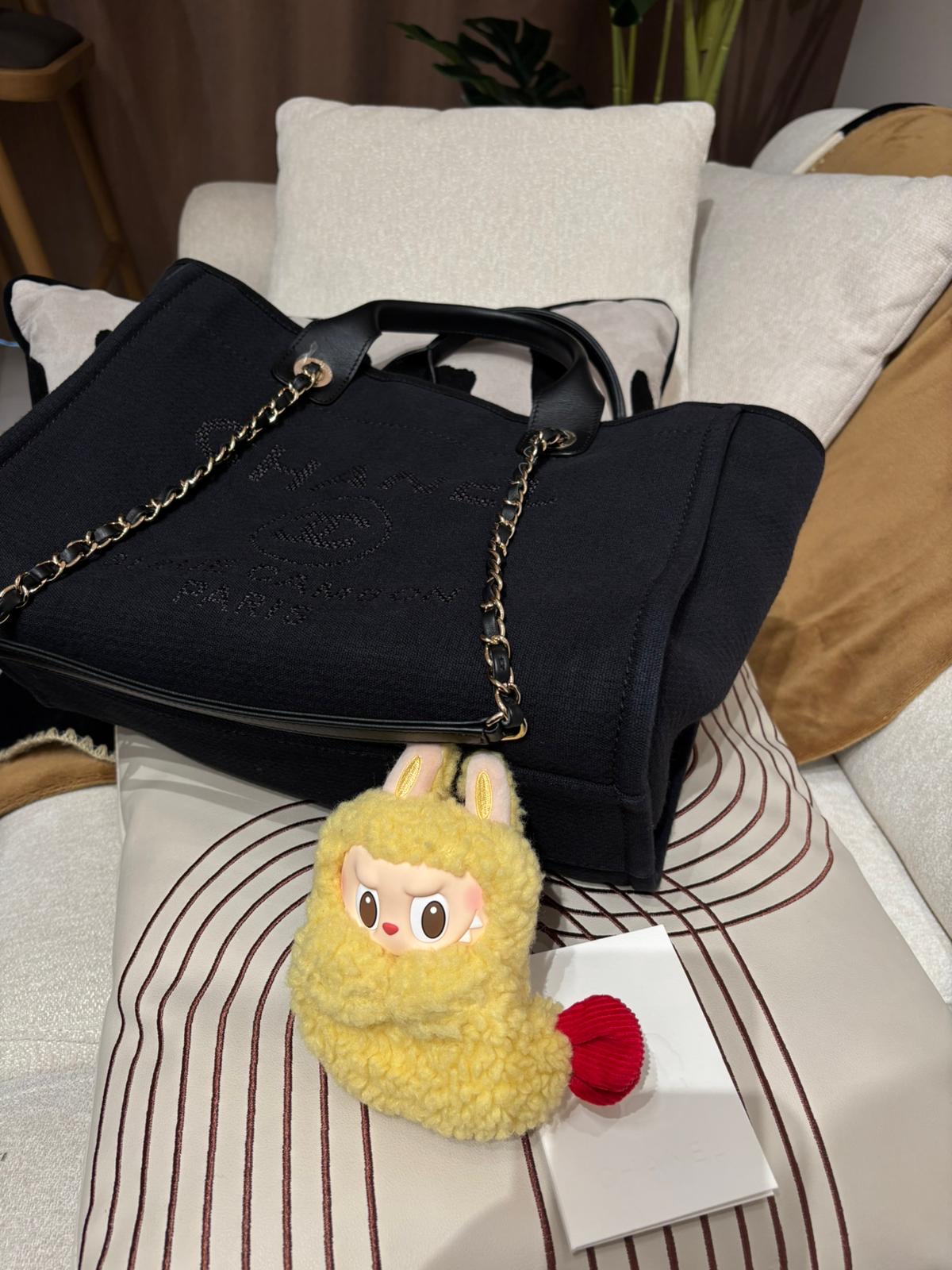 Chanel Deauville Tote Bag Black 100%Authentic, 98%New ✅專門店收據✅晶片✅Dust bag