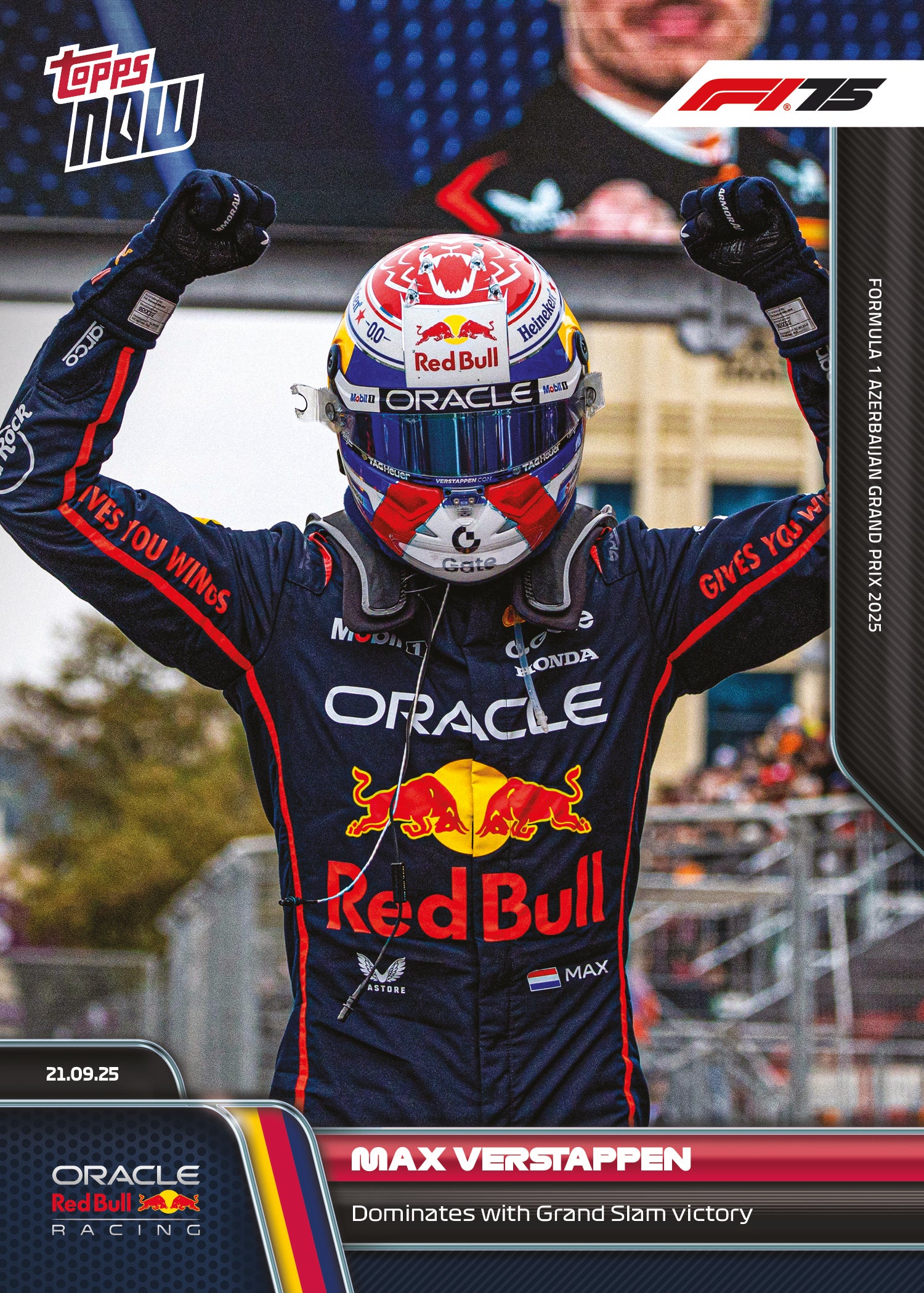 Max Verstappen - 2025 F1 Topps NOW® #63 Azerbaijan GP Grand Slam贏車卡｜PR 3,846
