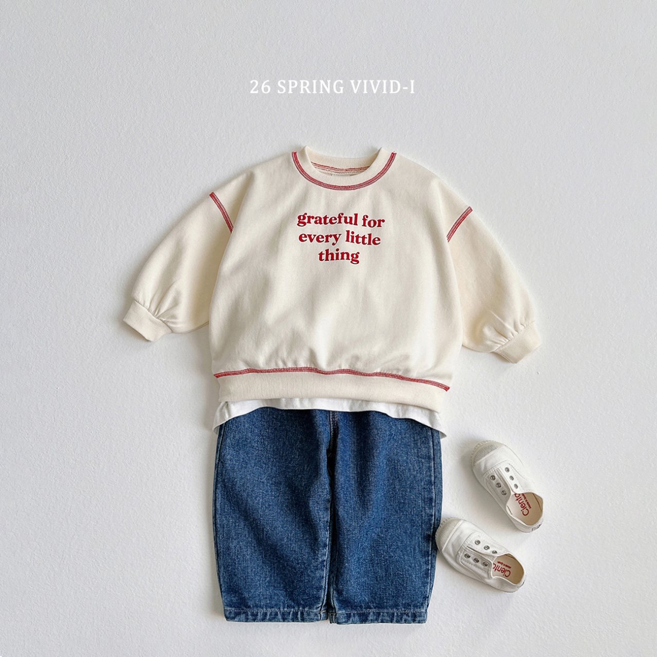 🌸預訂 韓國直送🌸🇰🇷VIVIDI四色字母印花撞色縫線長袖上下套裝