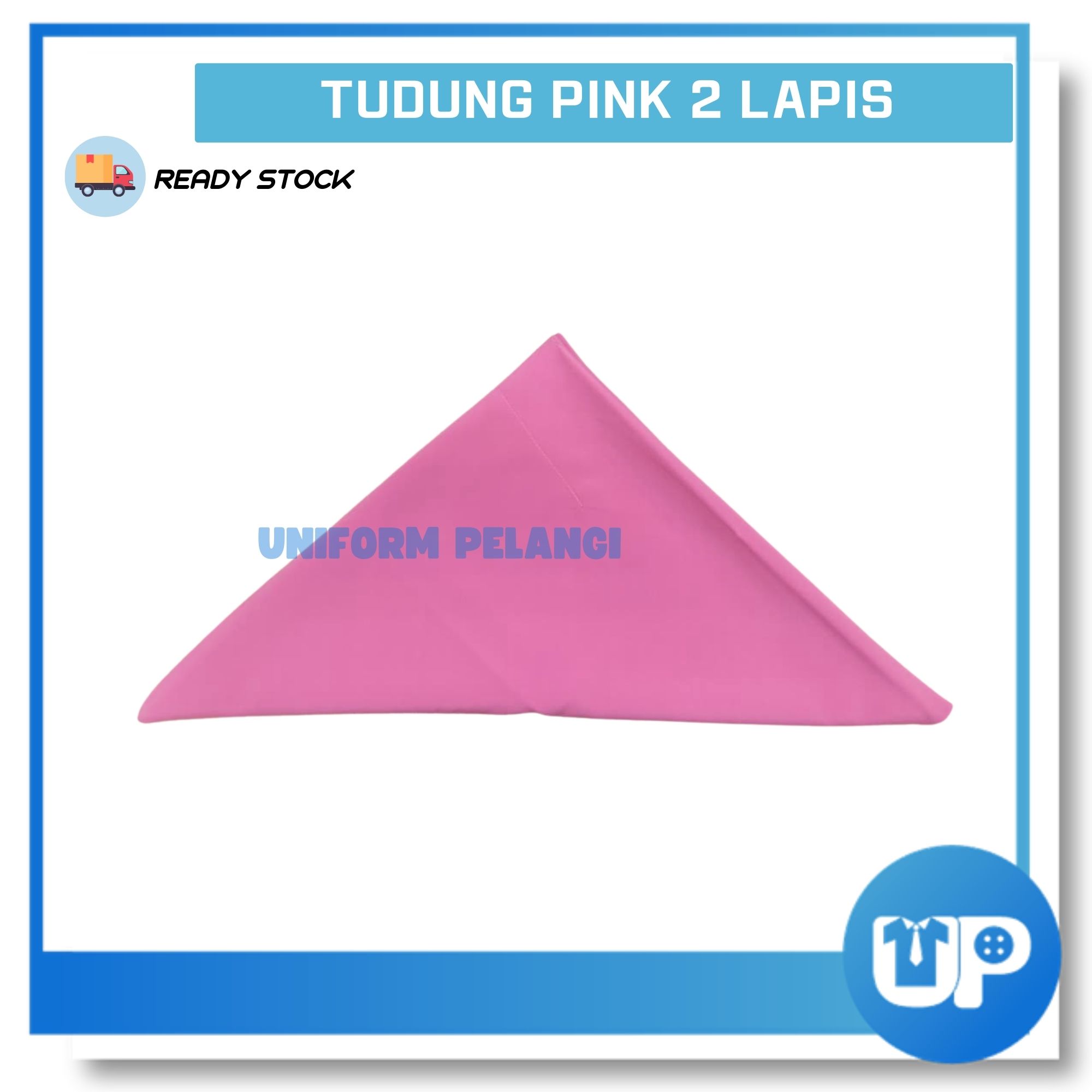 Puteri Islam PPIM Tudung Pink 2lapis Dua Lapis Kain Koshibo Licin Tudung Sekolah Rendah to Menengah