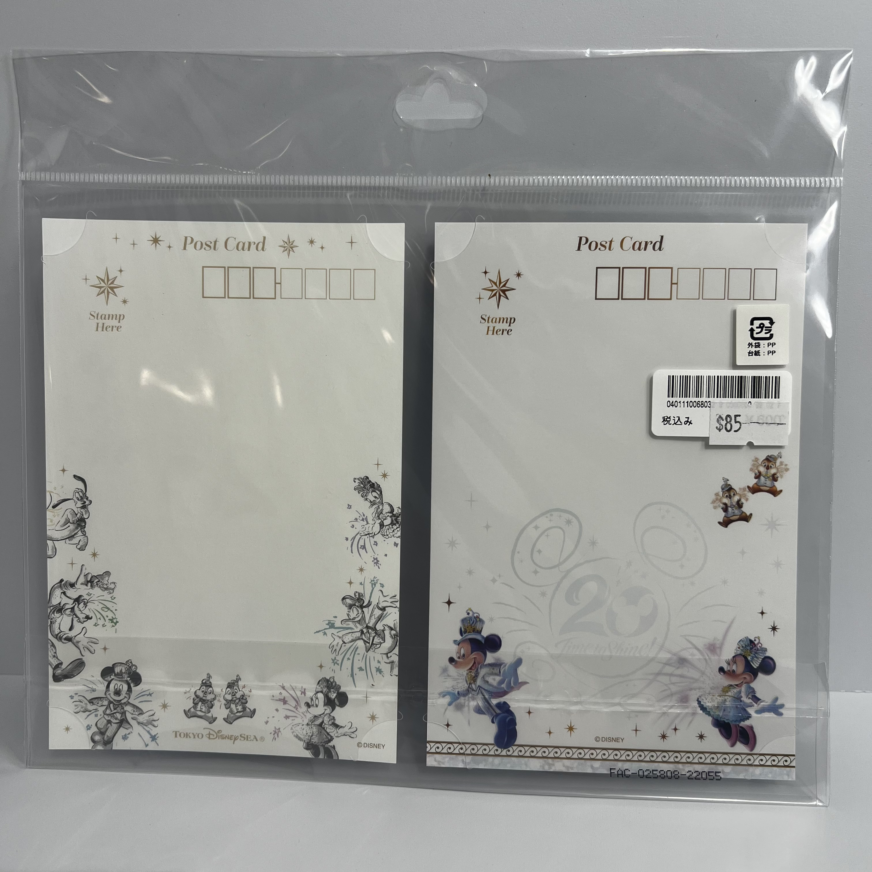 現貨 東迪限定 Sea 20th Mickey and Friends Times to Shine Postcard 