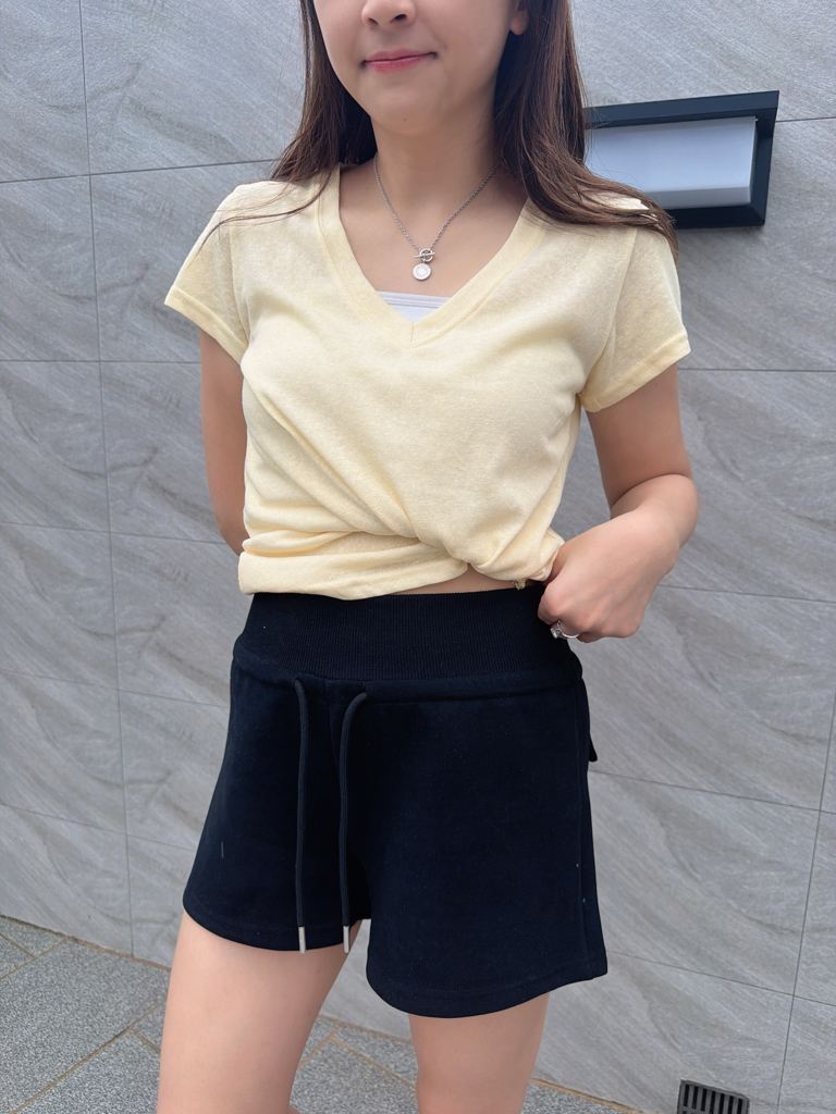 V領素色Tee(5色）