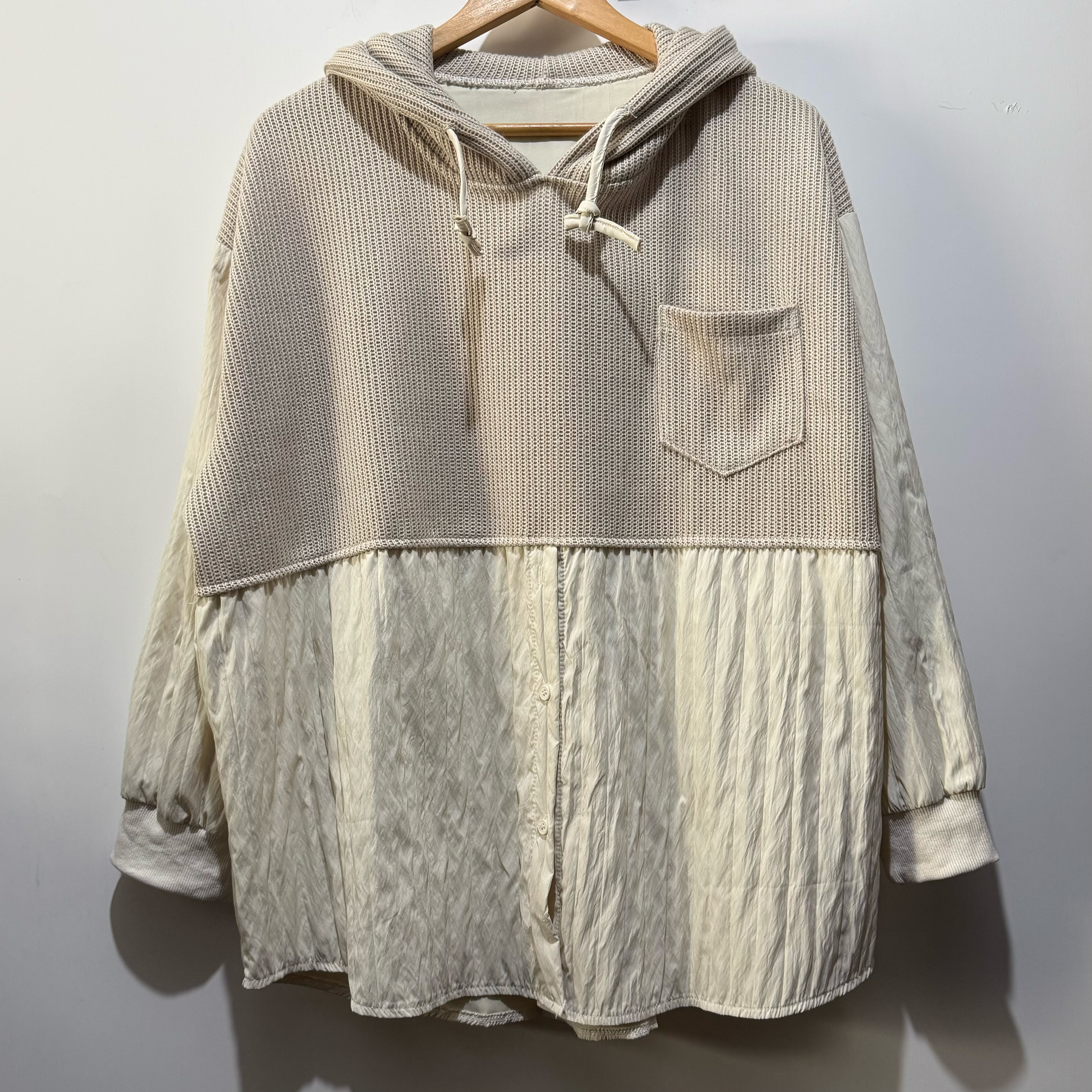 #2060 線棉拼皺布Top