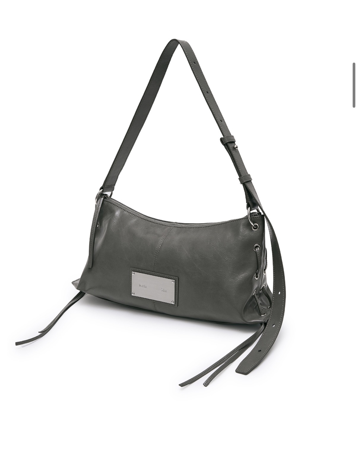 MATIN KIM特價場 EYELET SHIRRING SHOULDER BAG IN GREY