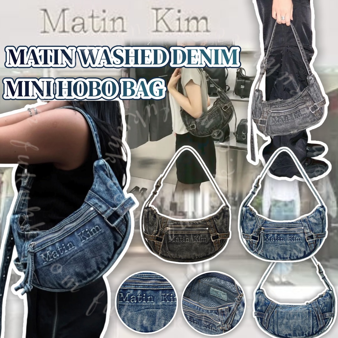 韓國🇰🇷 MATIN KIM MATIN WASHED DENIM MINI HOBO BAG 水洗丹寧半月包