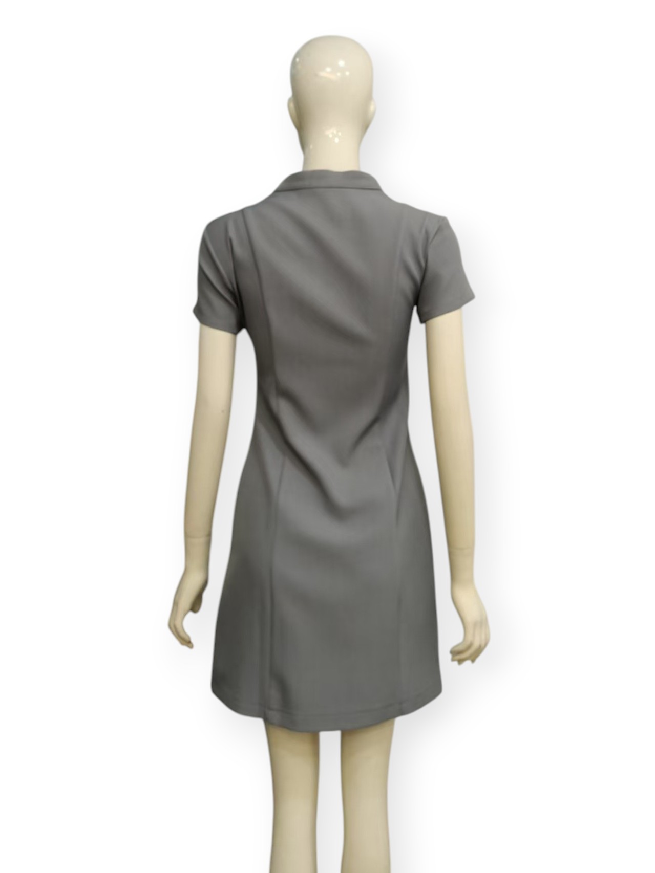 Stand-Collar Suiting Dress M233