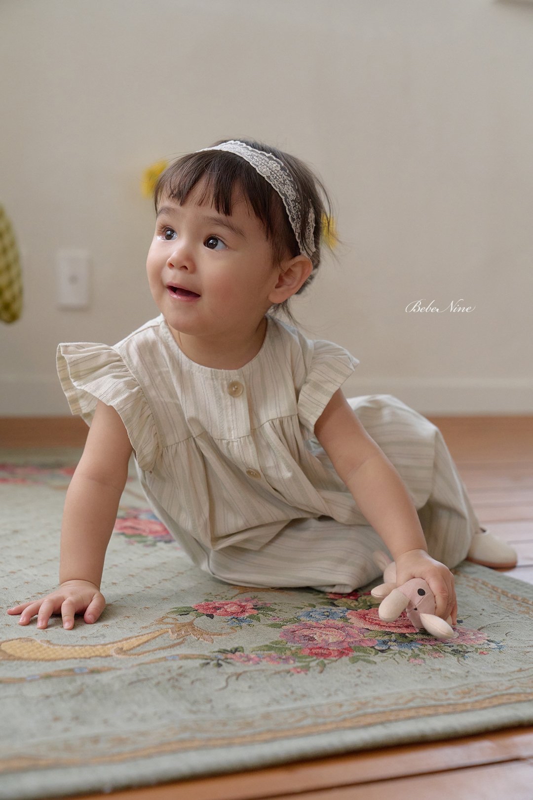 ☀️預訂 韓國直送☀️🇰🇷Bebenine兩色條紋荷葉邊袖純棉連身服