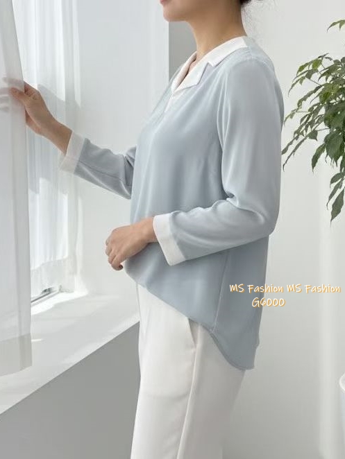 G6000 韓國🇰🇷靚料V領拼袖top