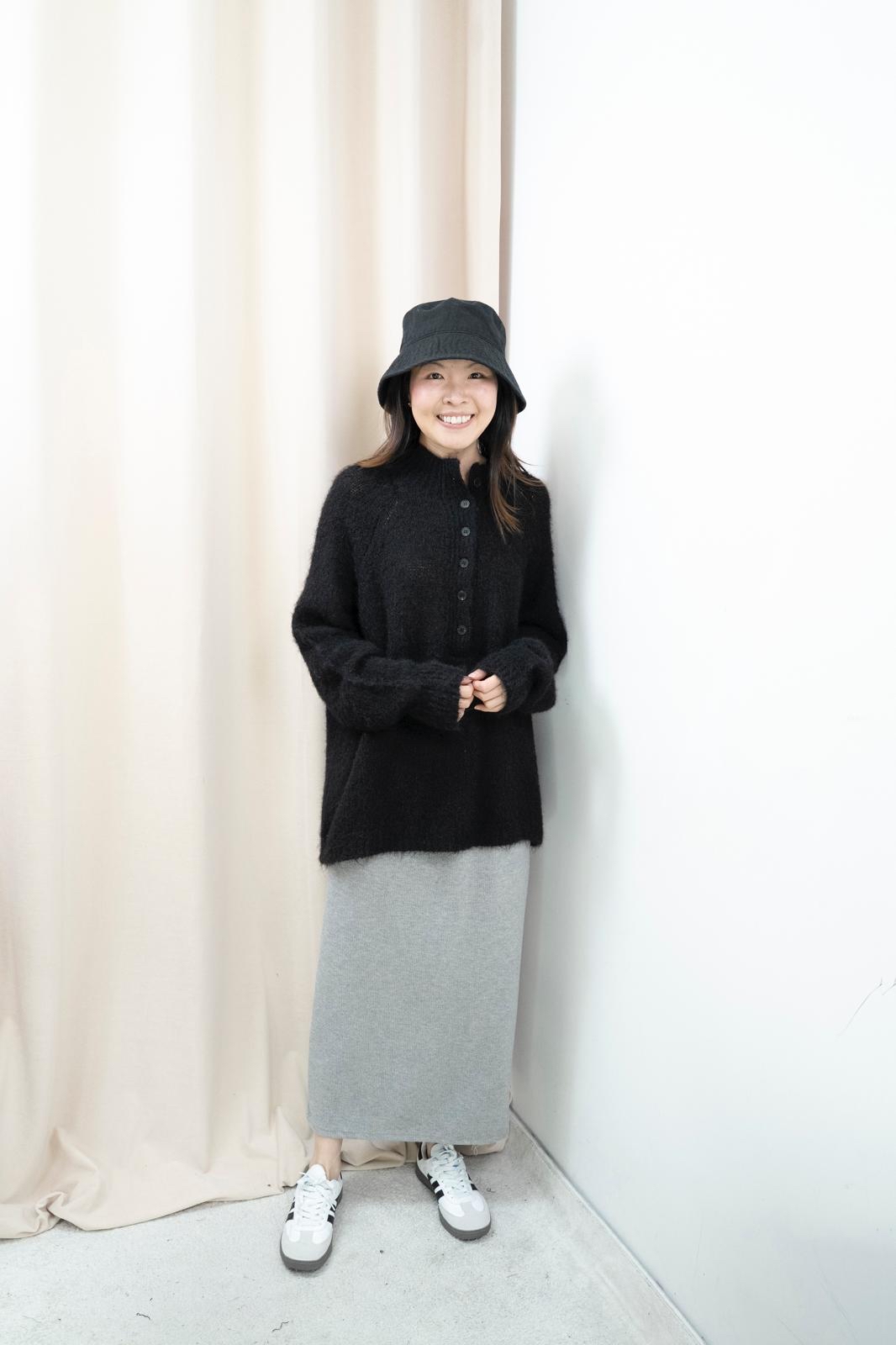 馬海毛鬆鬆上衣（黑色）