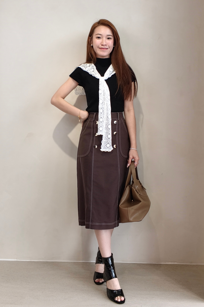 1629 Muse Structured Stitch Skirt