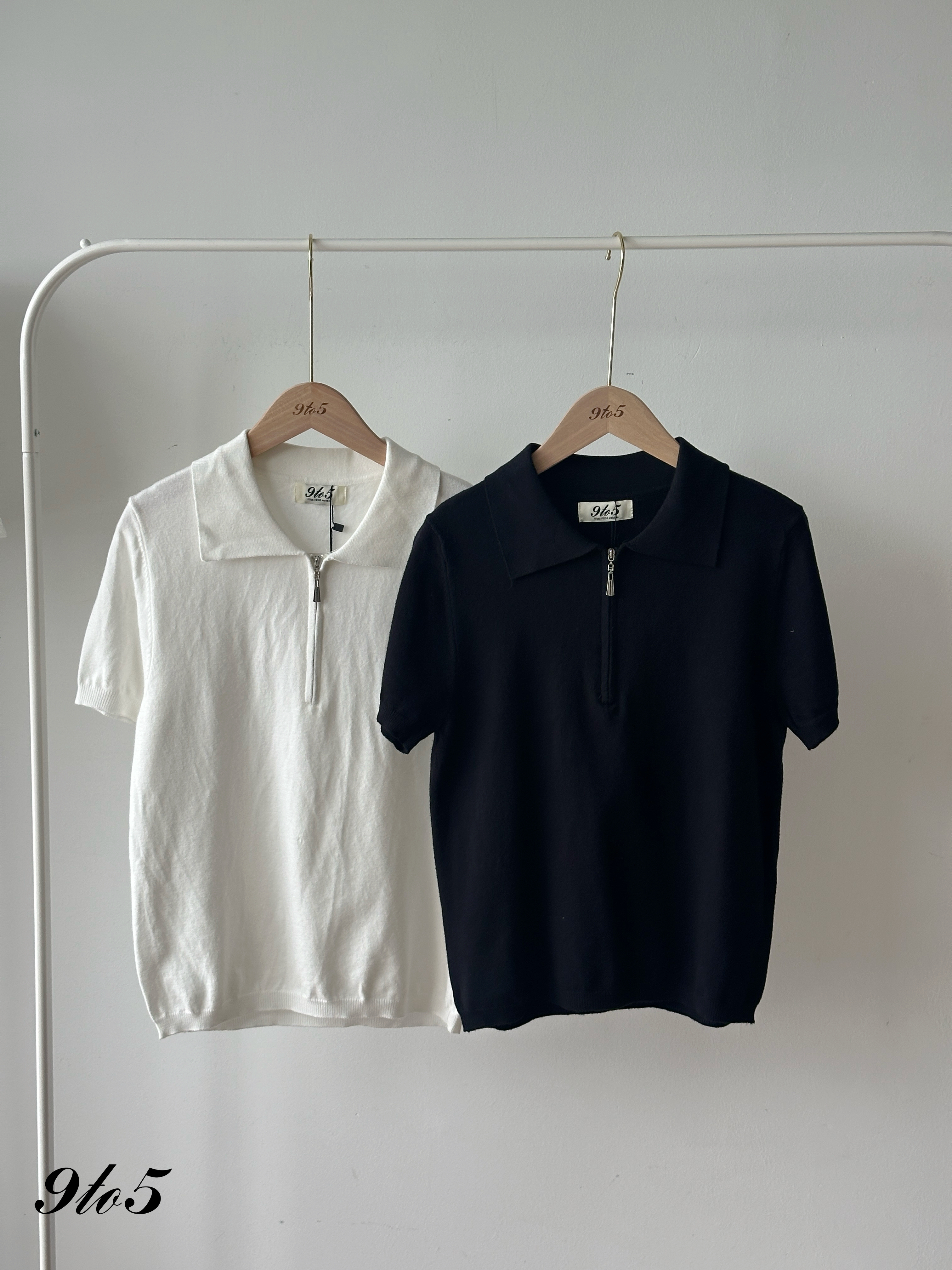 T4274 Zipped Knit Polo Tee - 4 Colors 