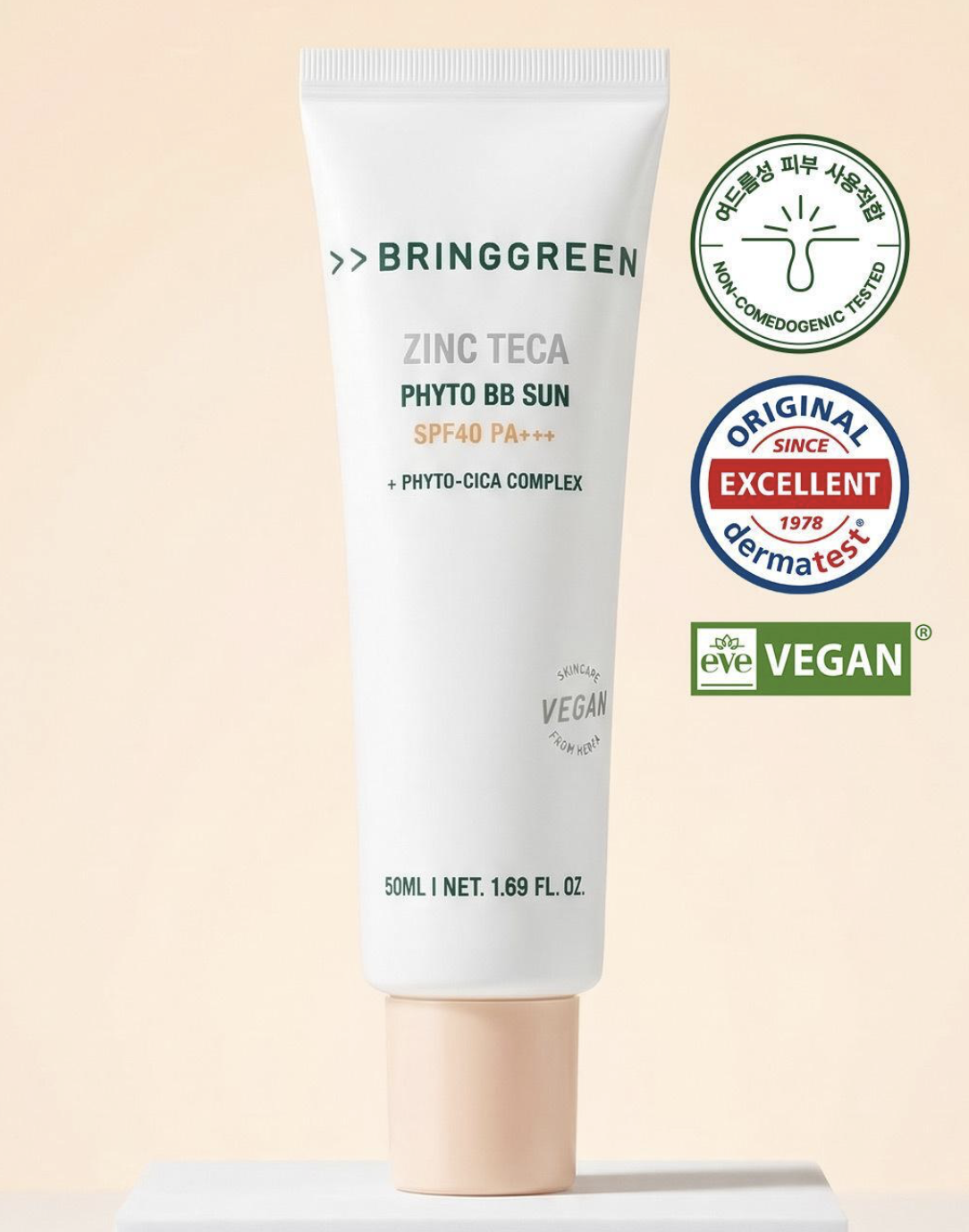 韓國 BringGreen x Pokemon Teca 物理舒緩 遮瑕防曬 50ml+20ml+ 送Mini氣墊｜Zinc Teca Phyto BB Sun
