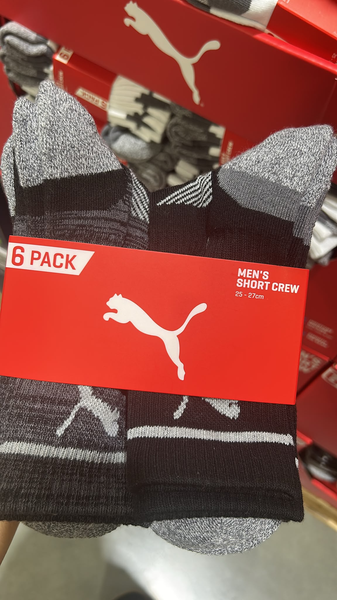 日本Costco Puma 襪 1 set 6對(黑/白）