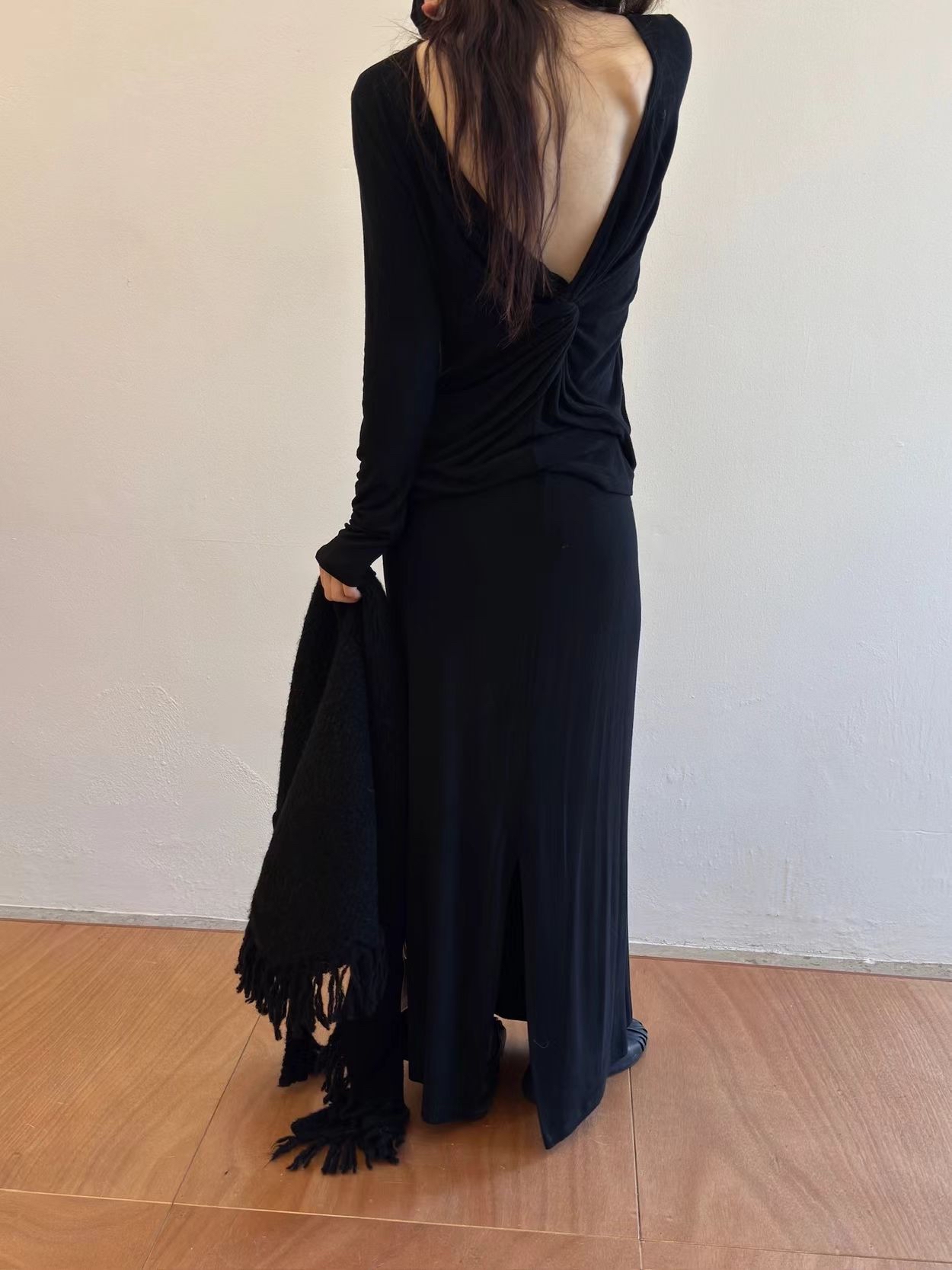 Elegant knot long skirt