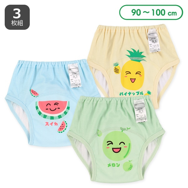🇯🇵預訂 日本直送🇯🇵笑臉水果印花三層學習褲三件套裝