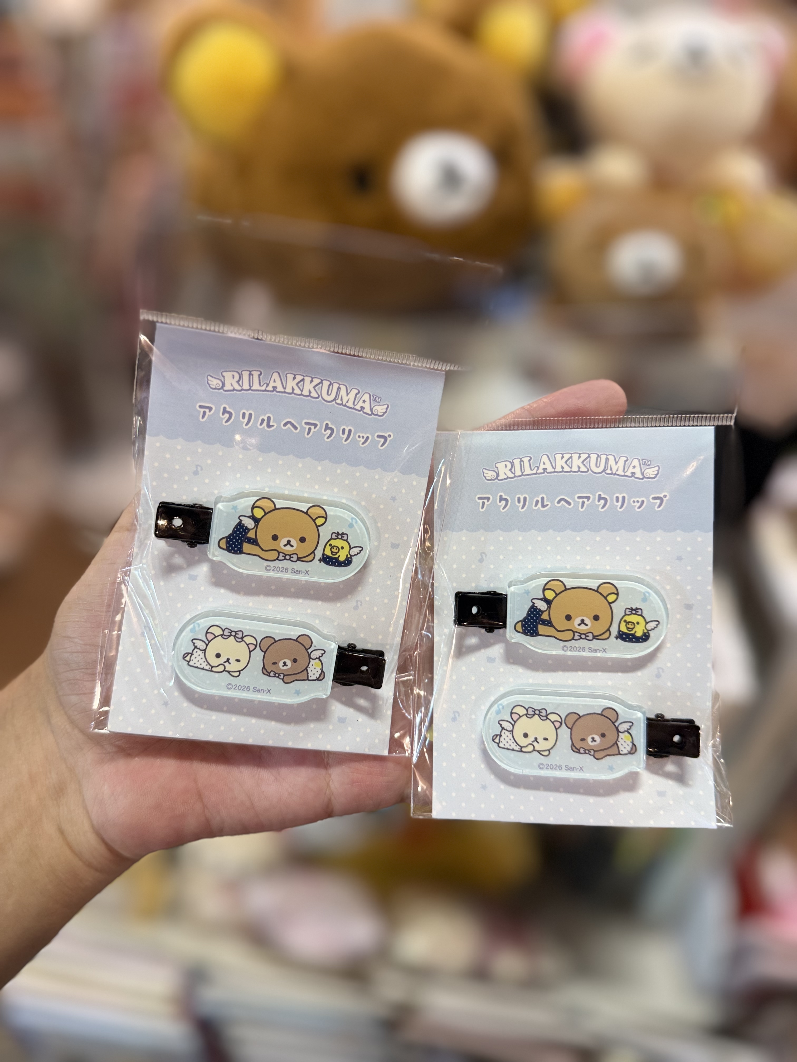《現貨》全新Rilakkuma 黑白波點天使系列 對裝髮夾
