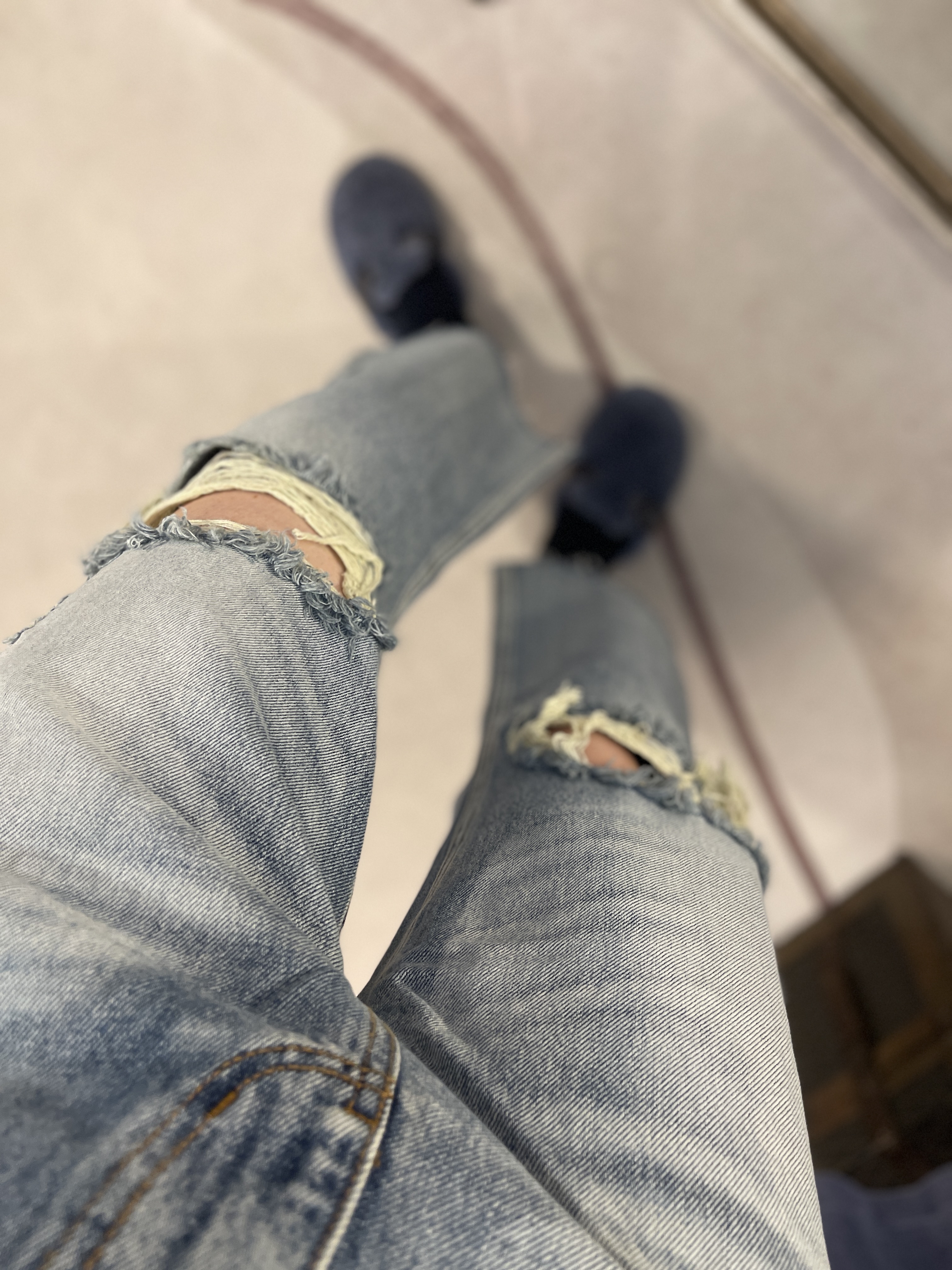 Damaged vintage jeans