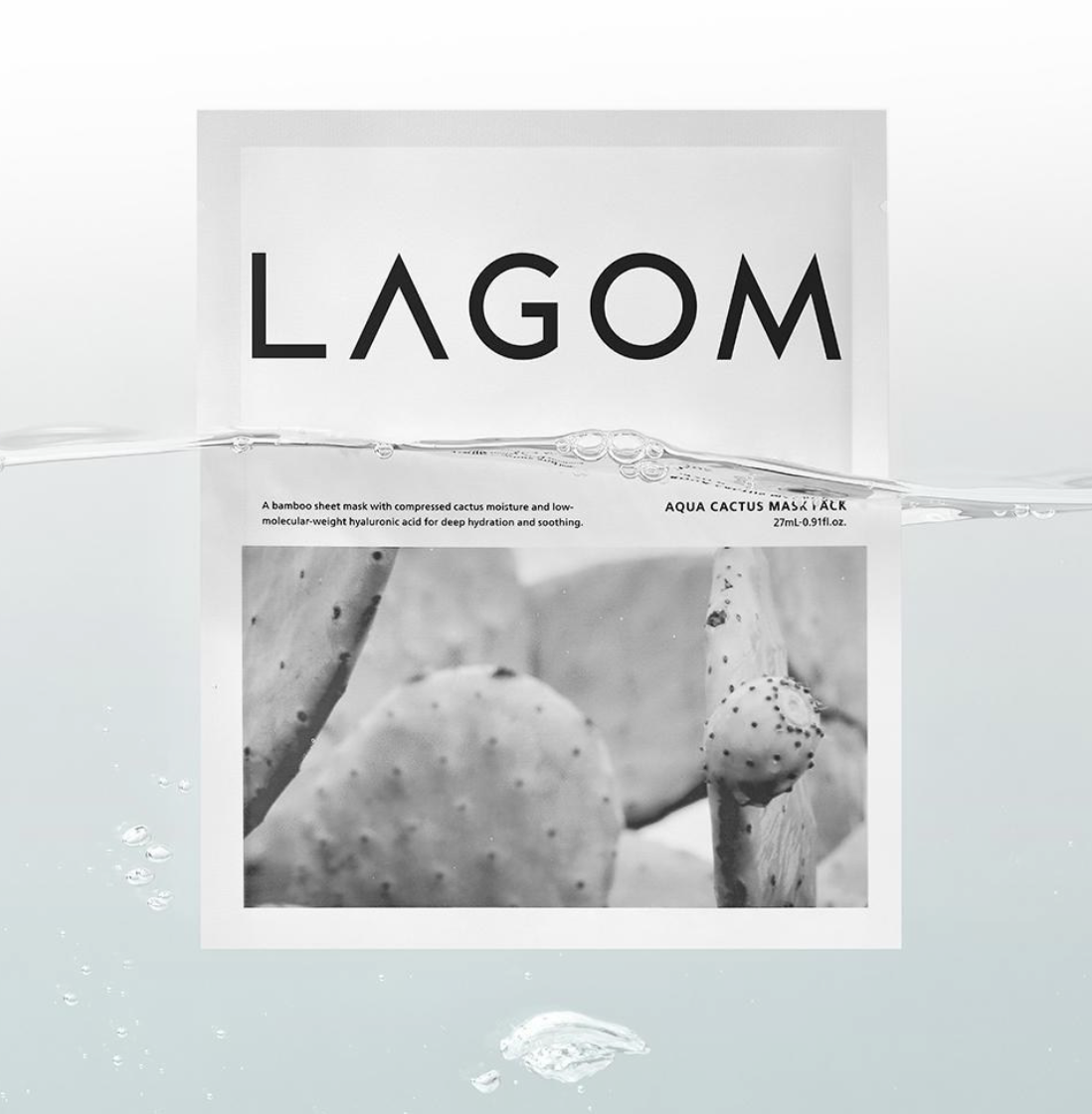 韓國 LAGOM 仙人掌深層補水面膜 5片 / 盒｜ Aqua Cactus Mask Pack